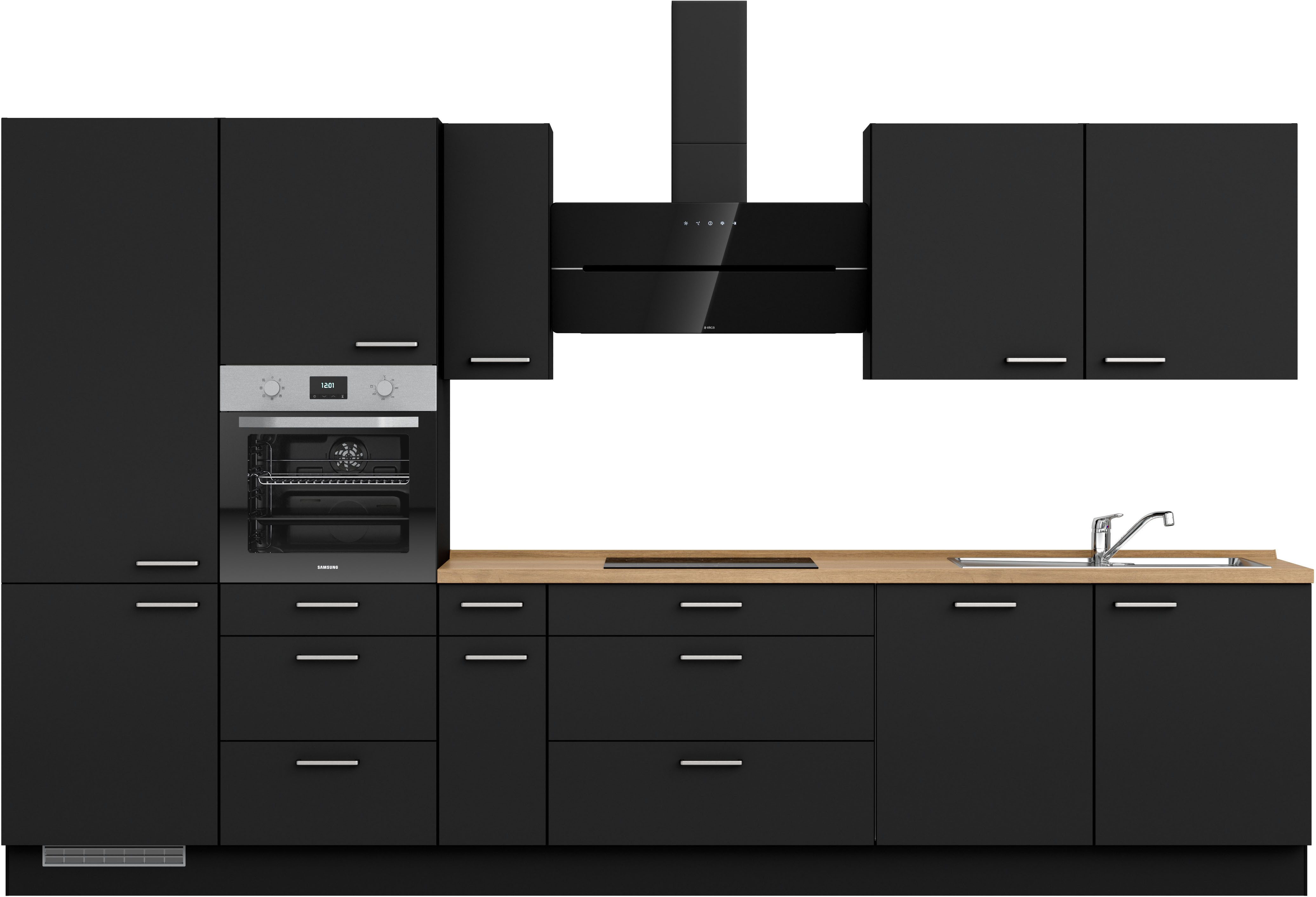 nobilia® Küchenzeile "Touch II", NEU: individuell anpassbar mit gratis Profi-Beratung, vormontiert, Breite 360 cm, Ausrichtung wählbar, wahlw. mit E-Geräten