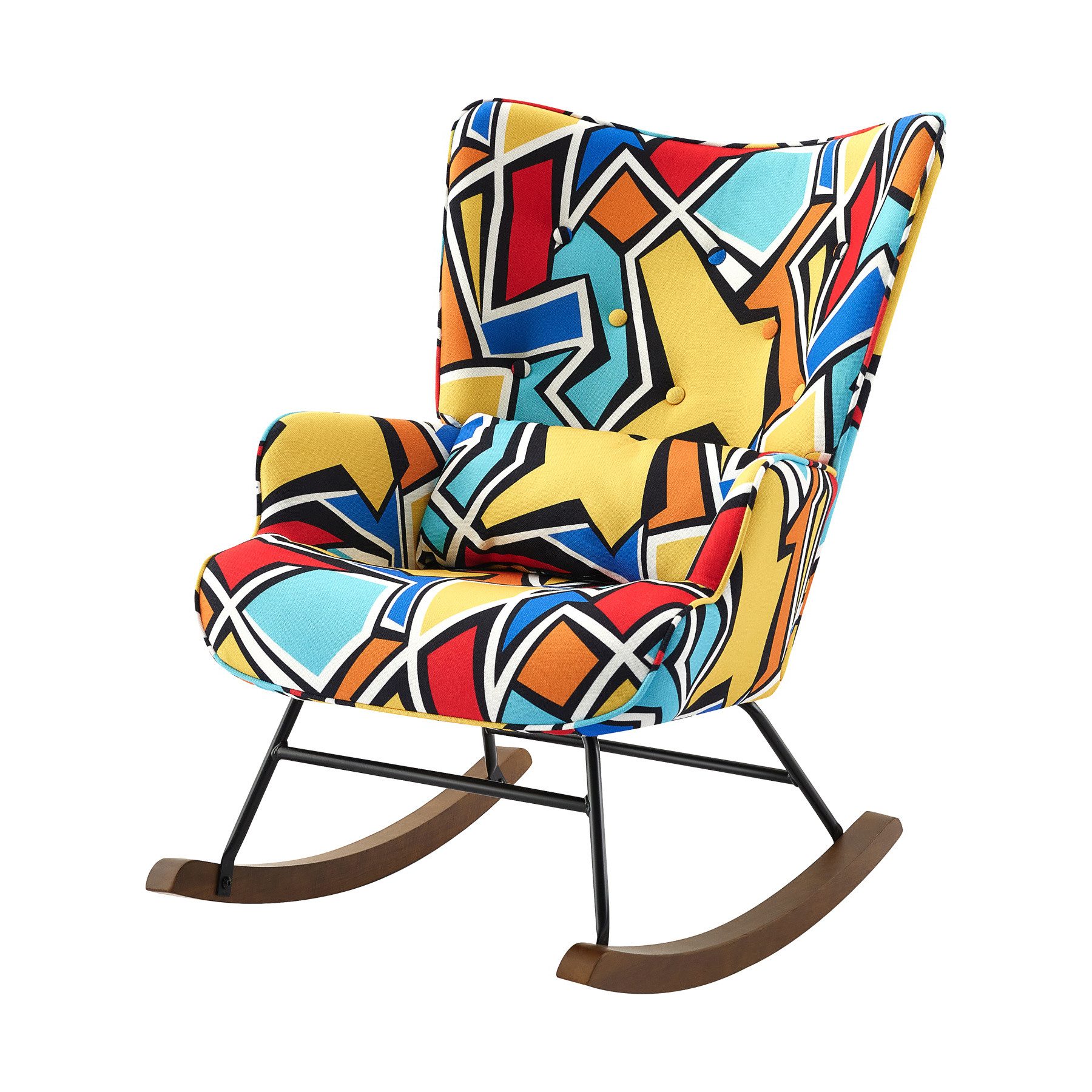 HomeMiYN Schaukelstuhl Schaukelstuhl Patchwork Sessel Schwingsessel günstig online kaufen