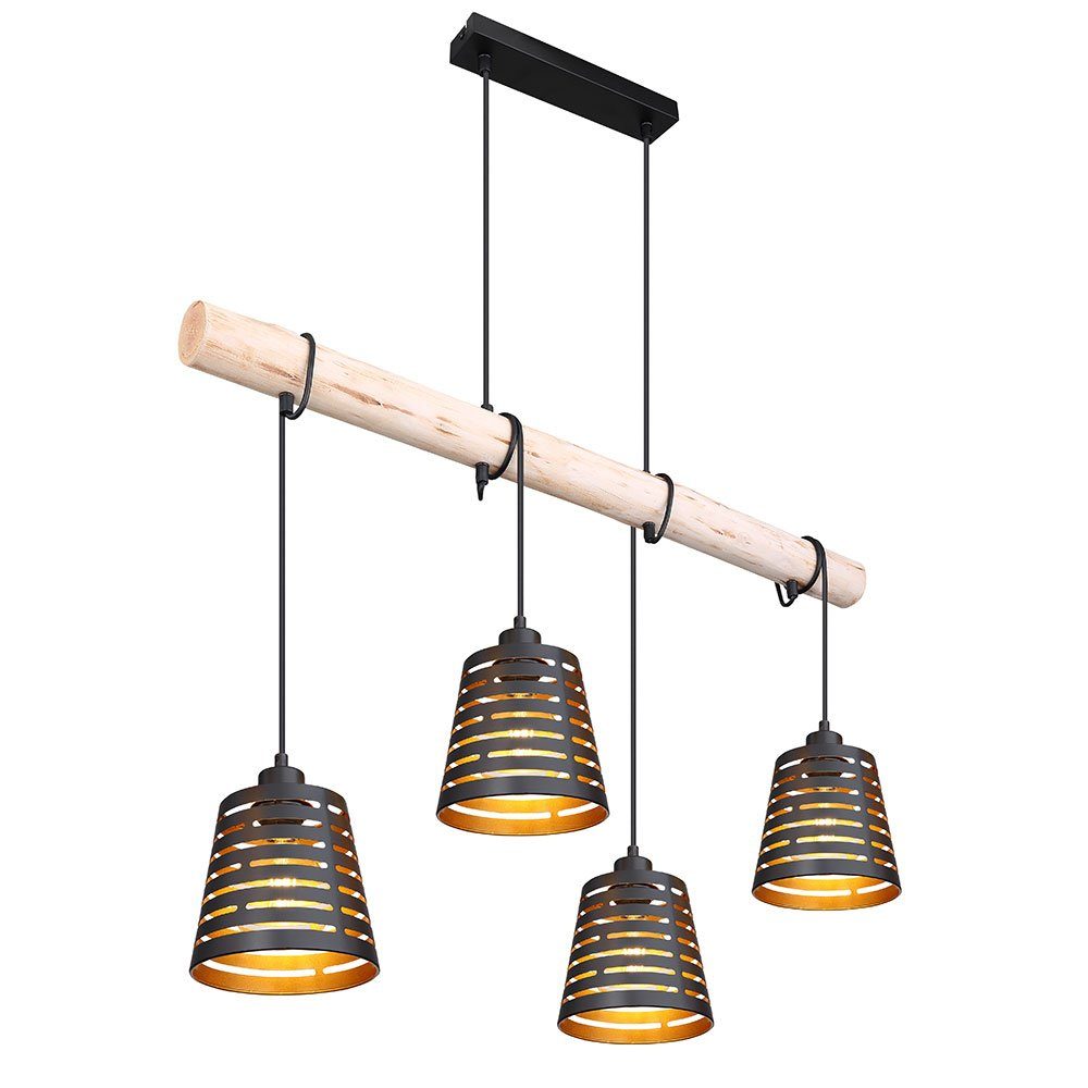 etc-shop Hängeleuchte, Leuchtmittel Esszimmerlampe inklusive, nicht Pendelleuchte Retro Hängelampe Holzbalken