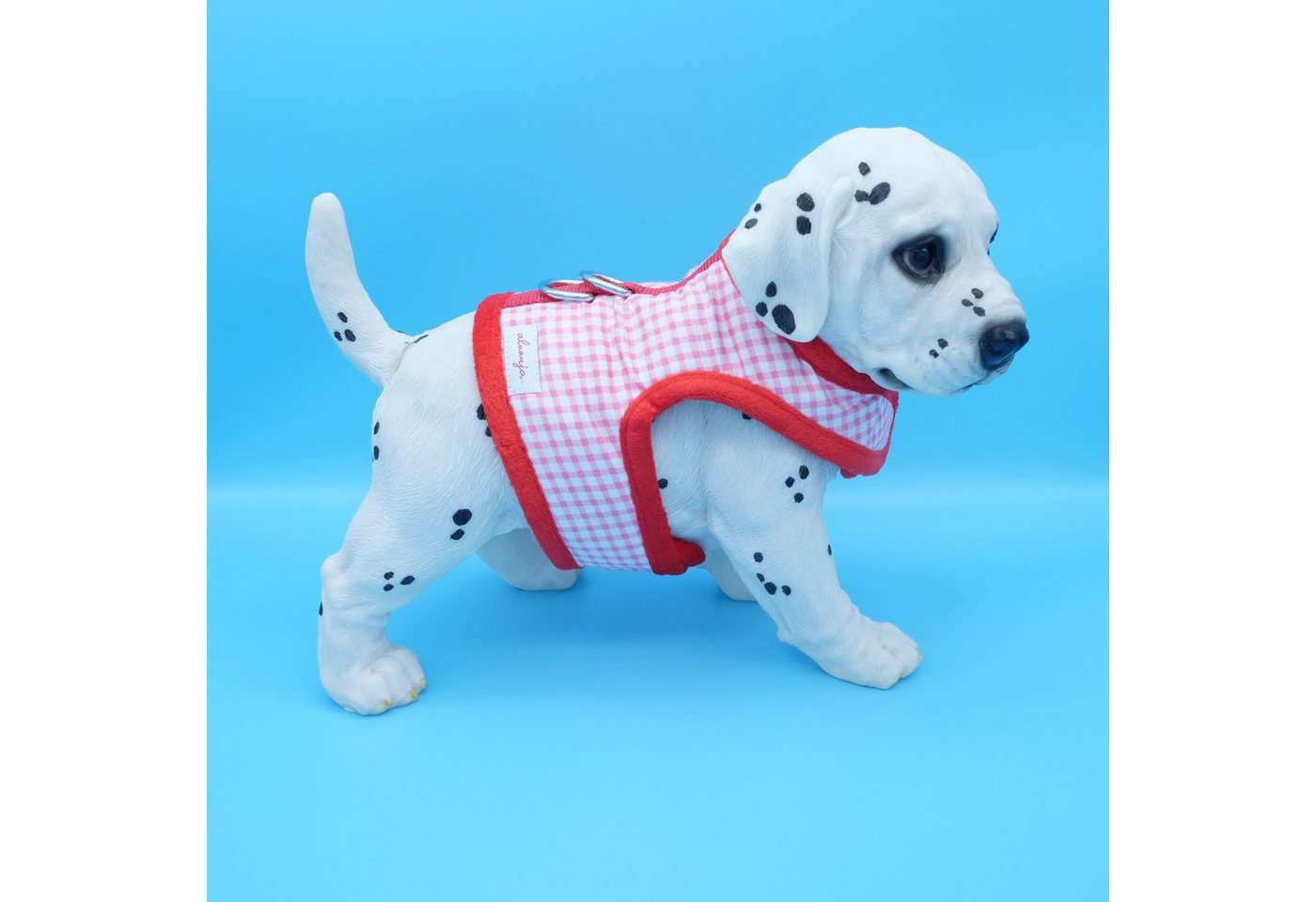 Thumbnail - Alvonja Hunde-Geschirr Hundegeschirr kleine, mittlere Hunde, Hundemantel Karo rot, M, verstellbar, verschiedene Größen