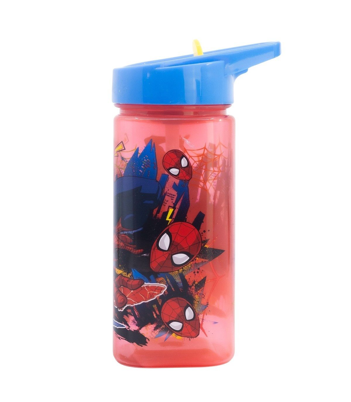 Spiderman Trinkflasche Wasserflasche 510 ml eckige Trinkflasche für Schule Freizeit