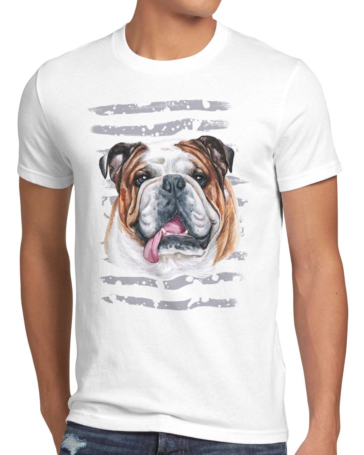 züchter style3 hundeliebhaber Bulldogge sommer Herren Print-Shirt T-Shirt