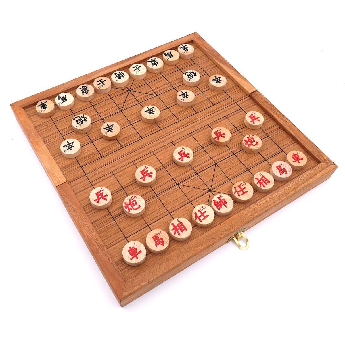 ROMBOL Denkspiele chinesisches originalen Schachspiel, Holzscheiben, mit Xiangqi - Spiel, Set Strategiespiel Holzspiel