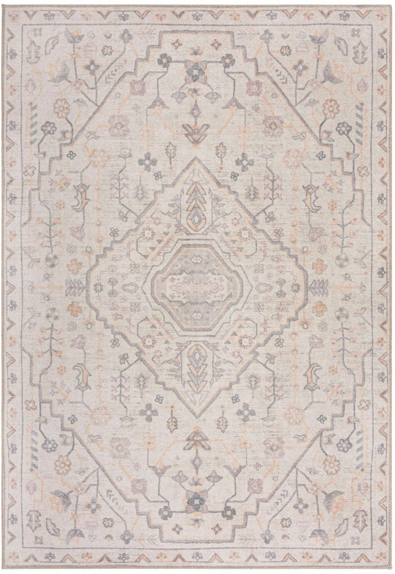 FLAIR RUGS Teppich Teo, rechteckig, Höhe: 4 mm, Waschbarer Traditioneller Teppich