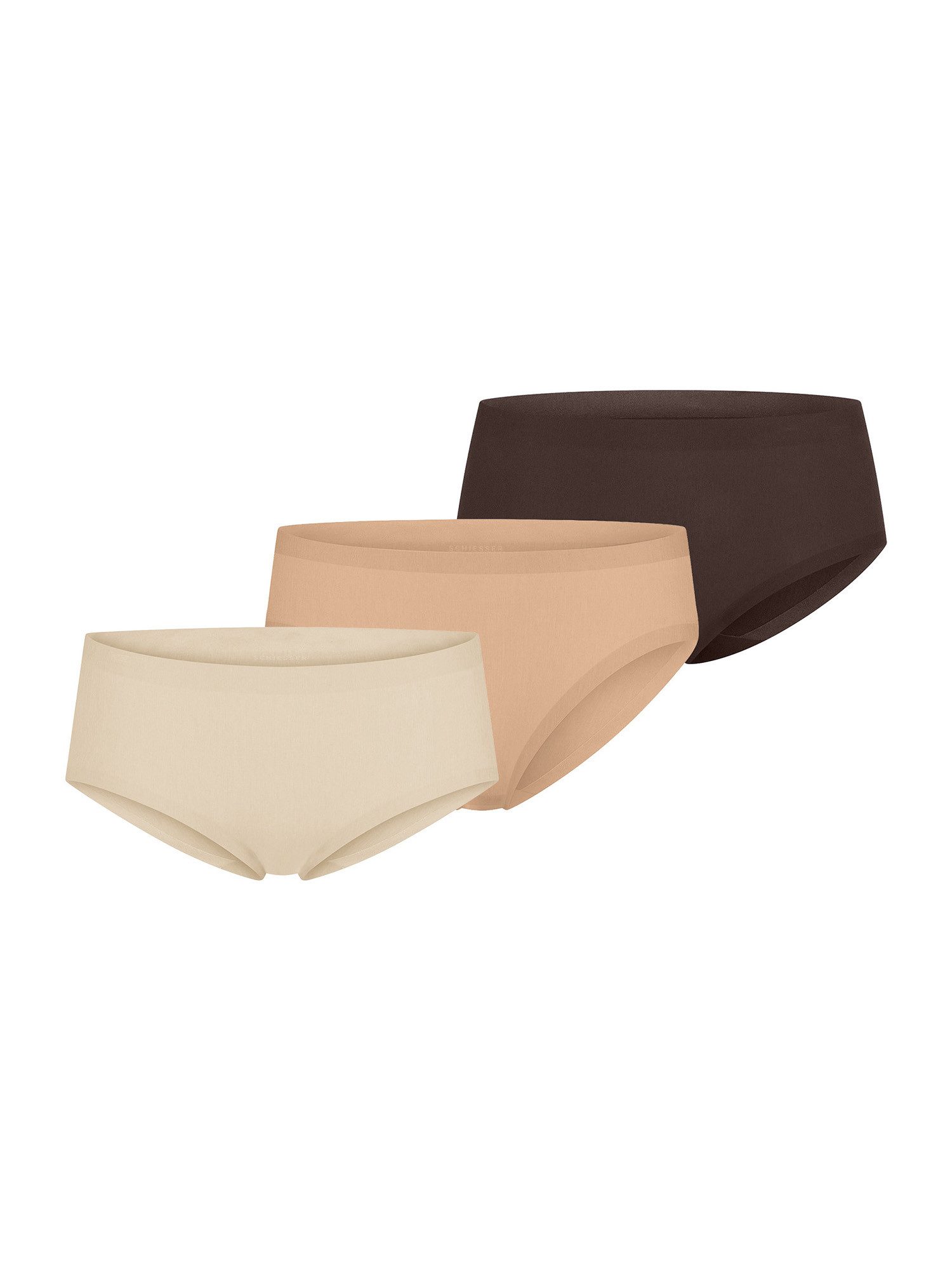 Schiesser Panty Invisible Cotton (3-St) Pantyslip, Boyshort, Unterwäsche