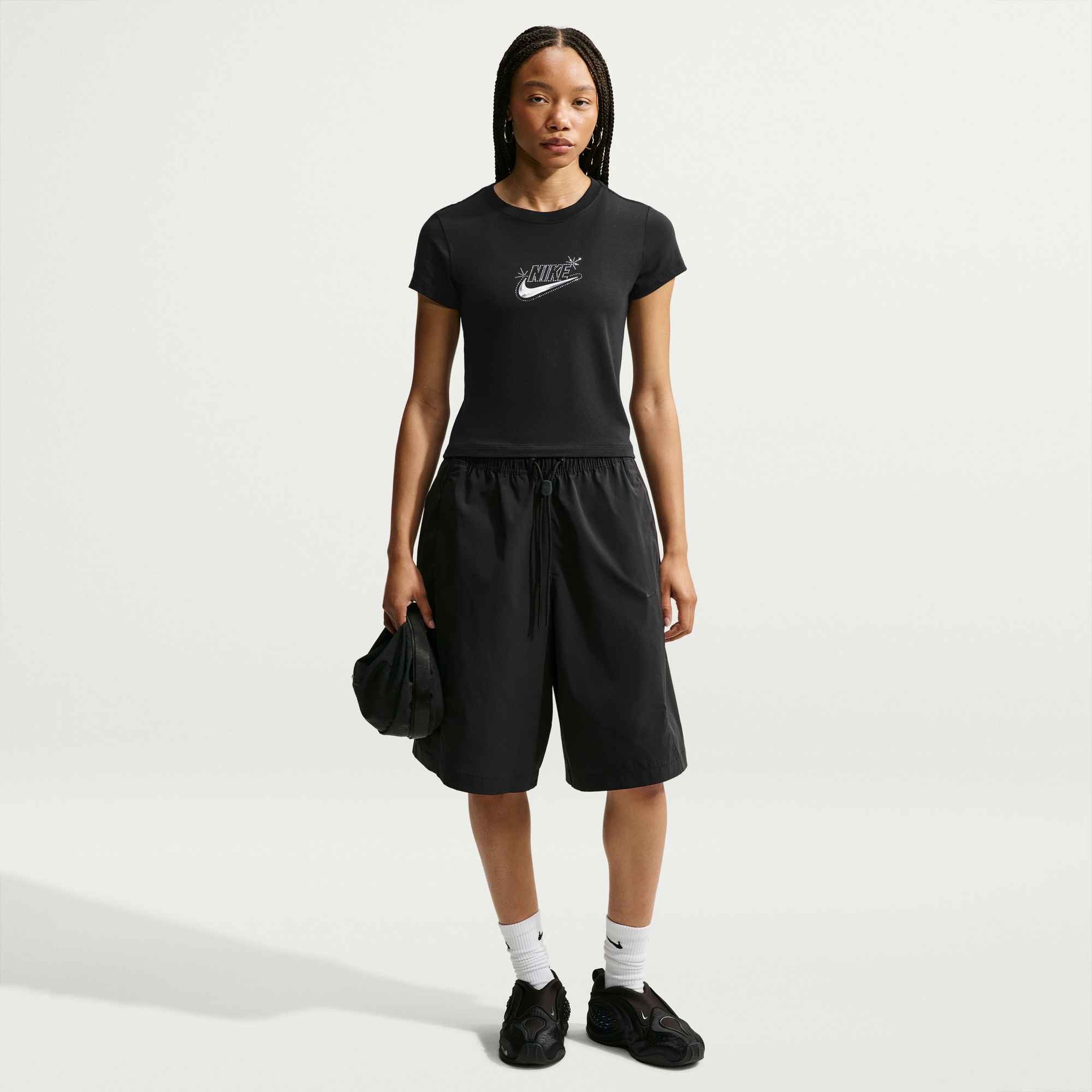 Nike Sportswear T-Shirt W NSW NK CHLL KNT MCRP TEE SHN Kurzarm, mit Rundhalsausschnitt, aus Jersey