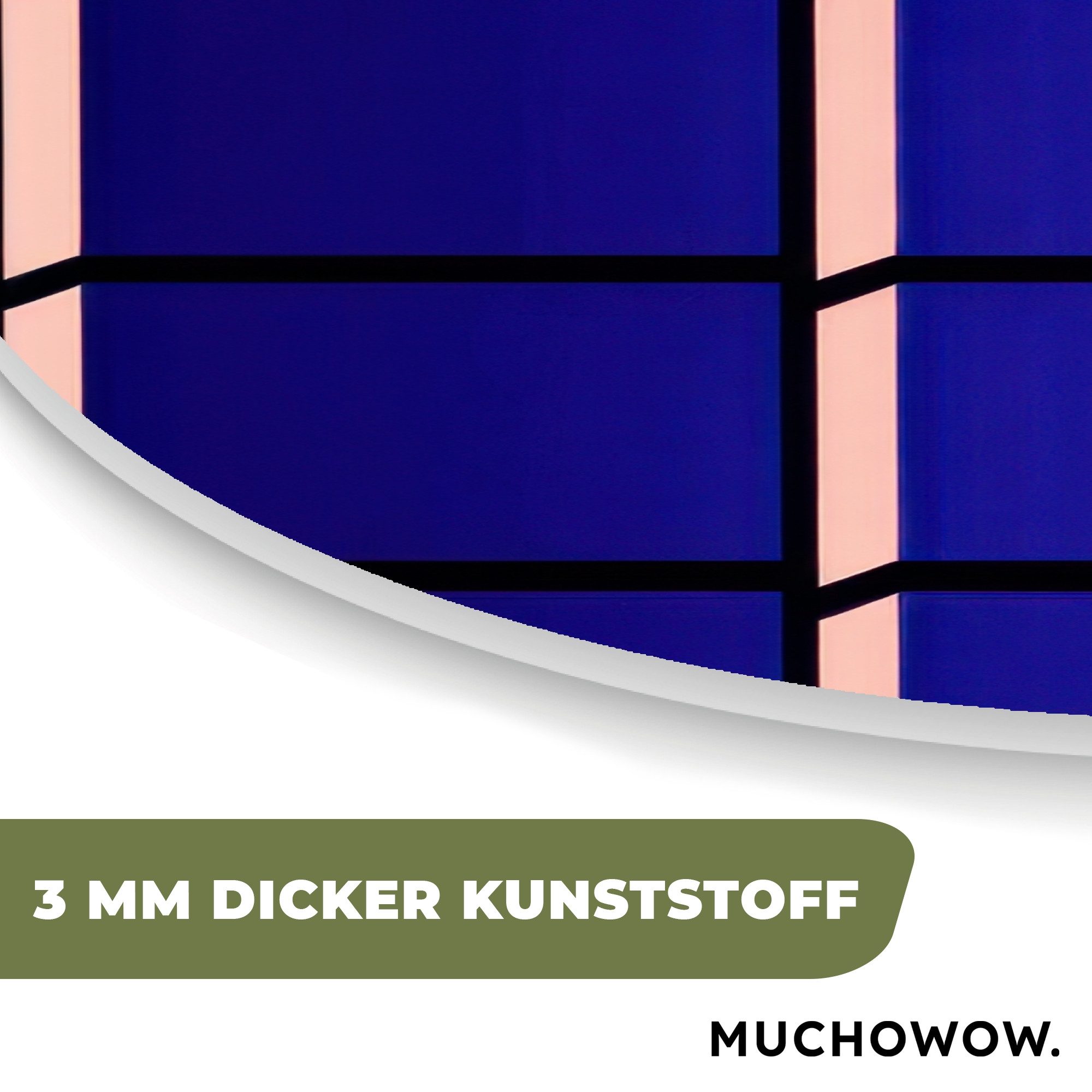 MuchoWow Gemälde Flugzeug - Kariert - Blau - Rechteckig, Fotodruck (1 St), Wandbild Abstrakt, Wohnzimmer Schlafzimmer Wanddekoration, 40x40 cm