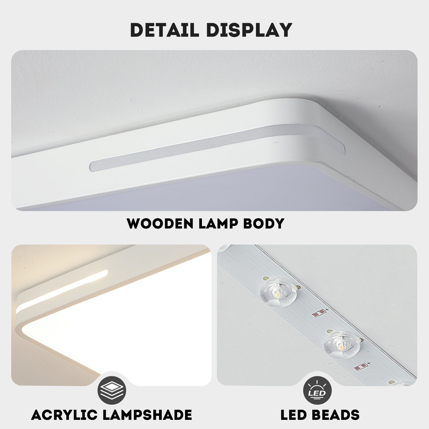style home LED Deckenleuchte Modern Deckenlampe für Wohnzimmer Schlafzimmer, 192W-Dimmabr 3000-6000K, LED fest integriert, warmweiß bis kaltweiß dimmbar mit Fer – Bild 4 von 5