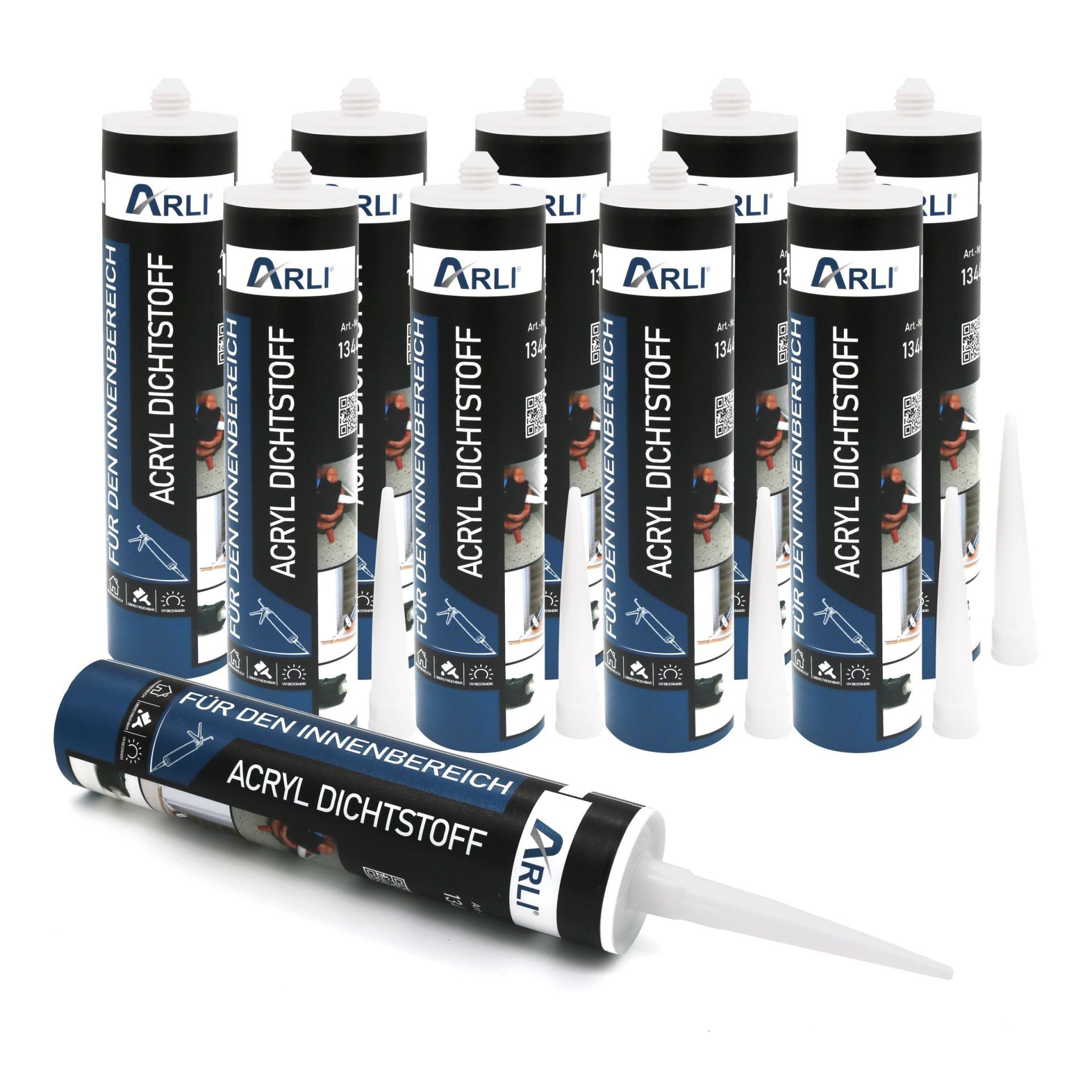 ARLI Maleracryl 10x Acryl 310ml weiß überstreichbare Dichtstoff, Acryl, (10-tlg), Universal Bauacryl Maleracryl Fugendichter Dichtmasse