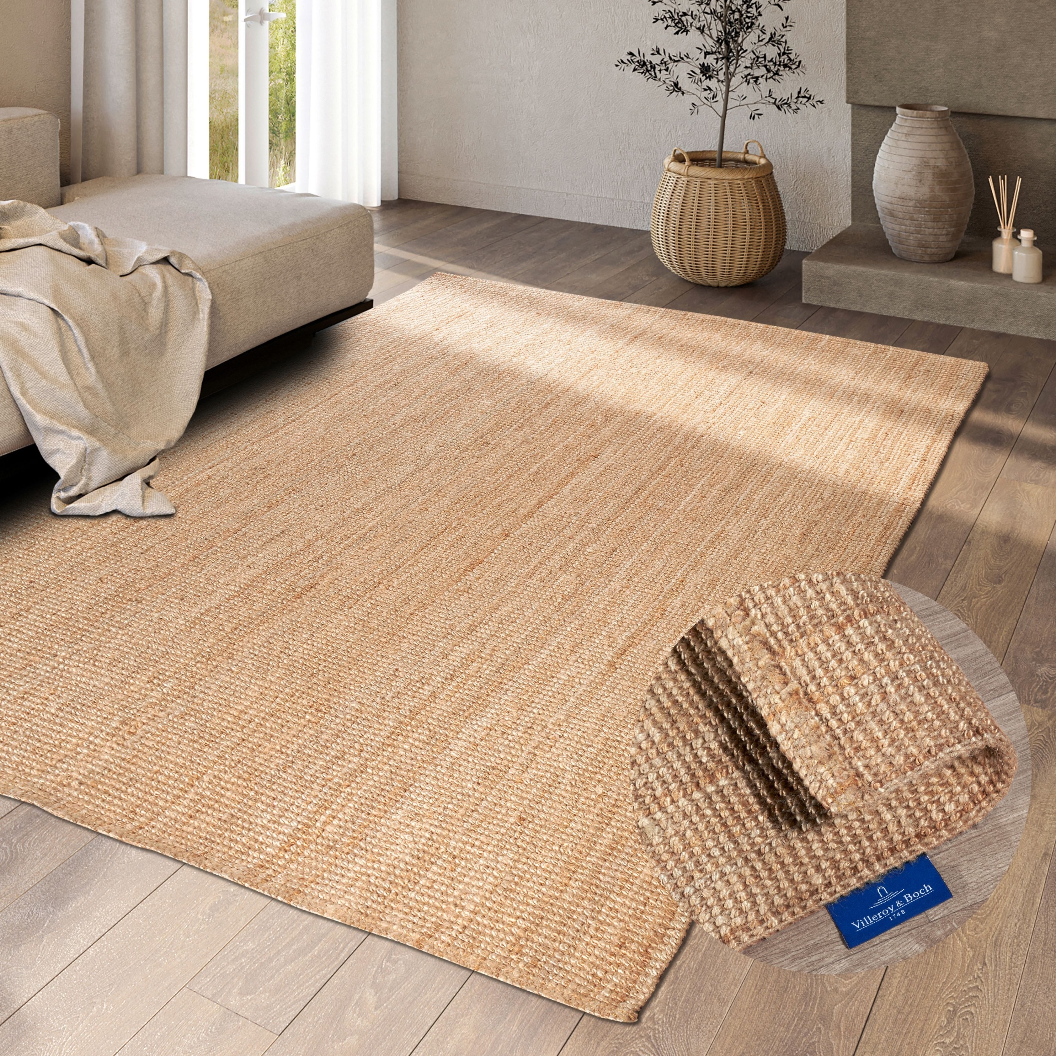 Villeroy & Boch Teppich Rosalie Juteteppich, rechteckig, Höhe: 10 mm, Läufer, 100% Jute, Natur, Wohnzimmer, Esszimmer, Schlafzimmer, GRS