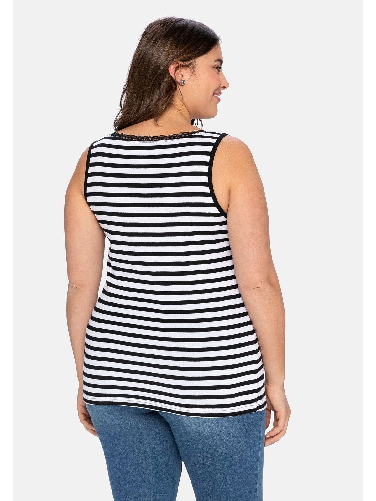 Sheego Tanktop Große Größen mit Spitze günstig online kaufen