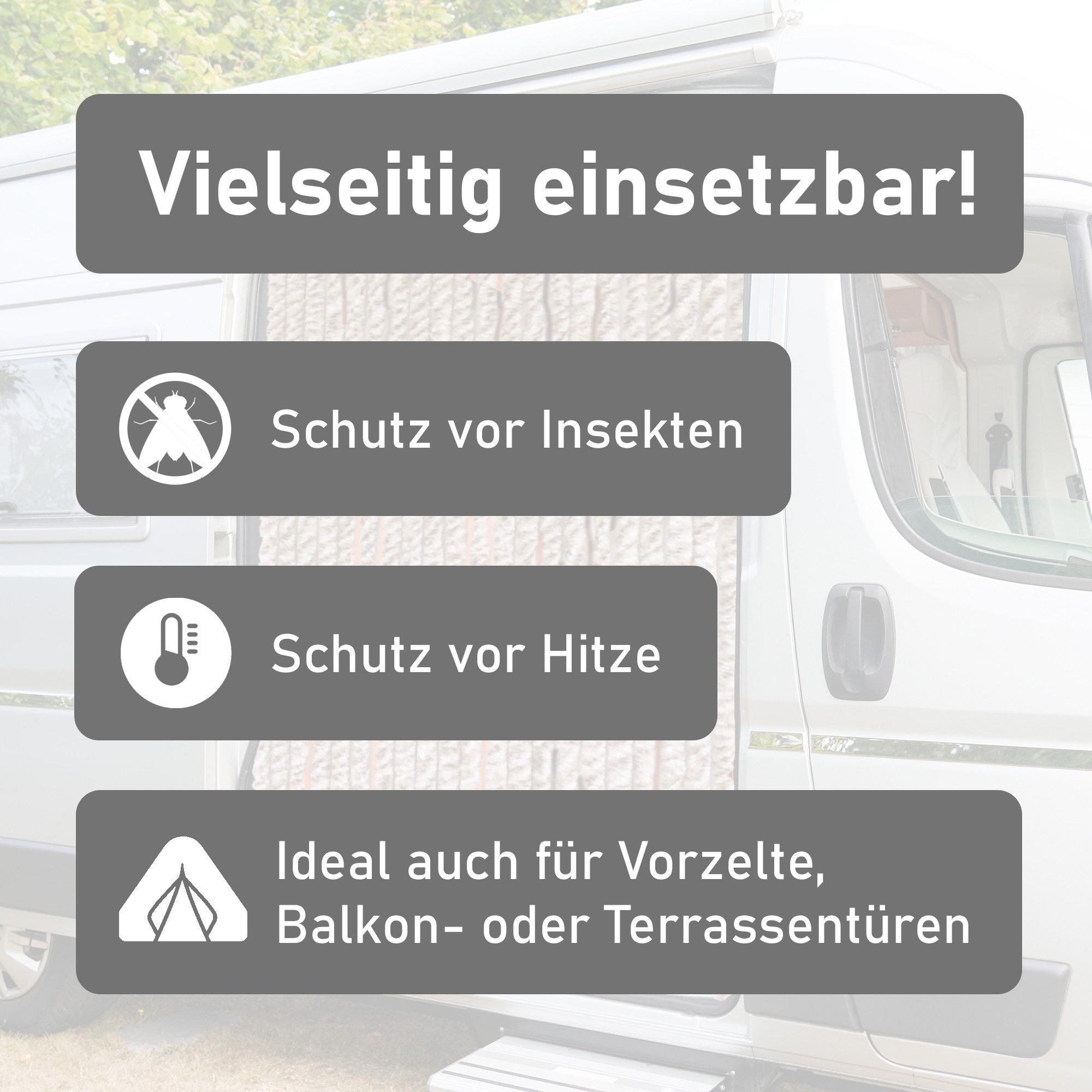 Lemodo Insektenschutz-Vorhang Flauschvorhang 90x200cm, Fliegenschutz, Türvorhang Wohnwagen, BxL: 90x200 cm