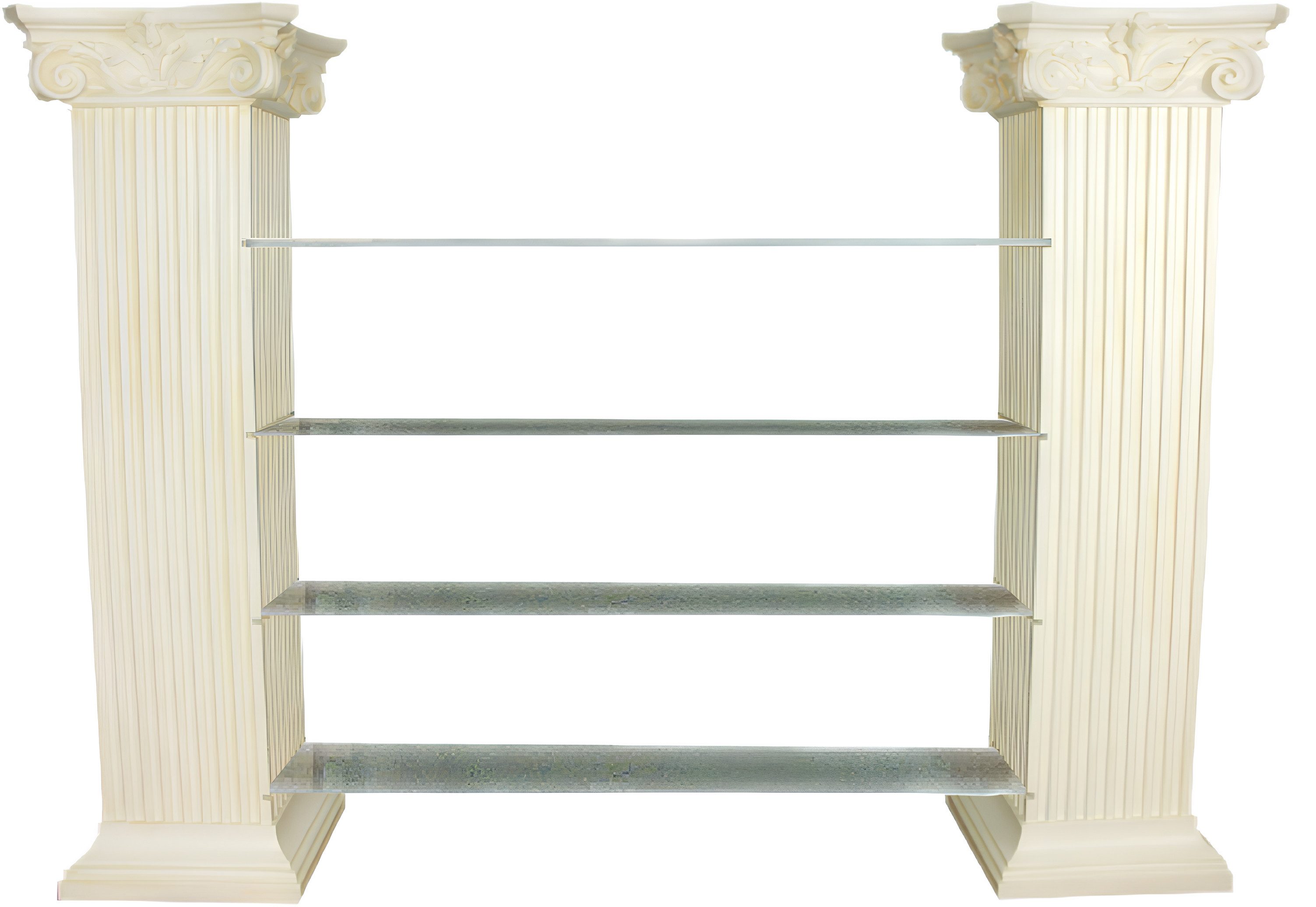 Xlmoebel Glastisch Glasvitrine mit römischen Säulen und eleganten ägyptischen Elementen (1-St., Buchstütze Kunststoff 170 cm Höhe), Hergestellt in Europa