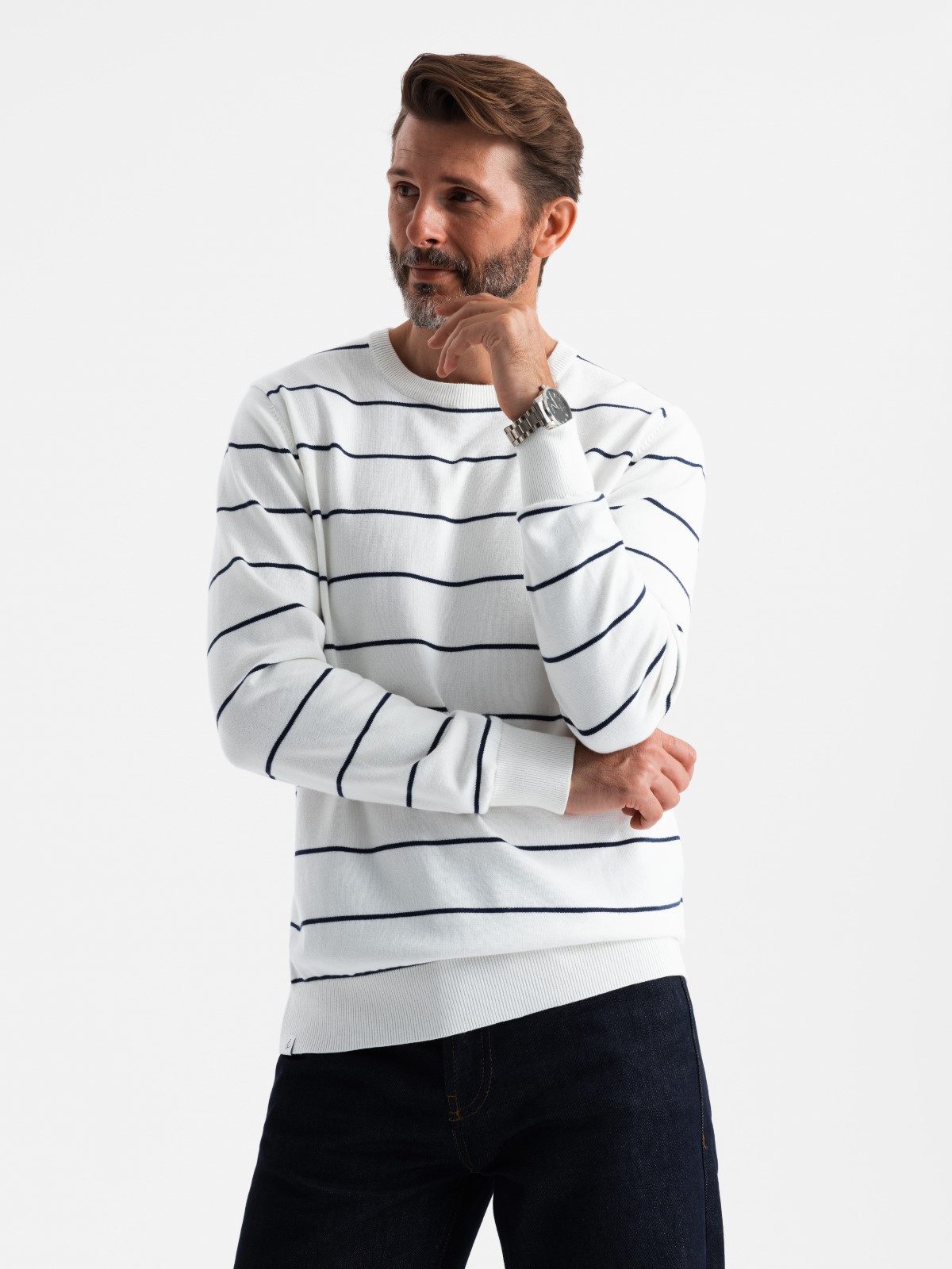 OMBRE Rundhalspullover Herren-Pullover mit Rundhalsausschnitt günstig online kaufen