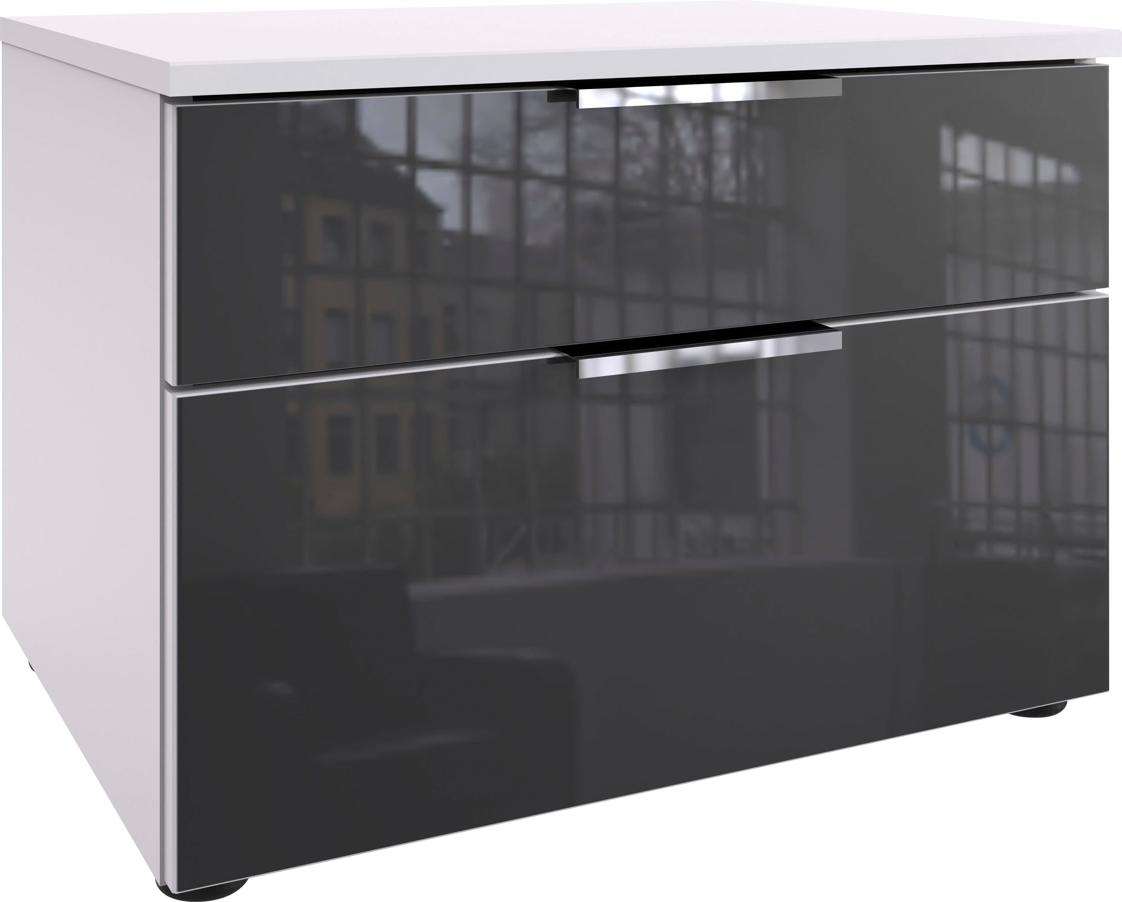 Wimex Nachtkommode Level36 C by fresh to go, mit Glaselementen auf der Front, soft-close Funktion, 54cm breit
