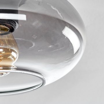 hofstein Deckenleuchte moderne Deckenlampe aus Metall/Glas in Schwarz/Rauchfarben, ohne Leuchtmittel, Leuchte mit Schirmen aus Rauchglas (18,5 cm), 3 x E27