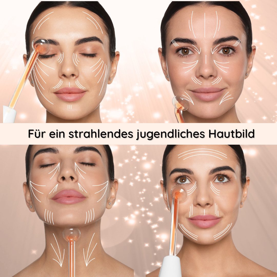Winch Kosmetikbehandlungsgerät SkinAura Hochfrequenzstab Gesicht & Body 6-in-1, Beautygeschenk, Strahlend schöne Haut dank Hochfrequenz & antibakterieller Wirkung