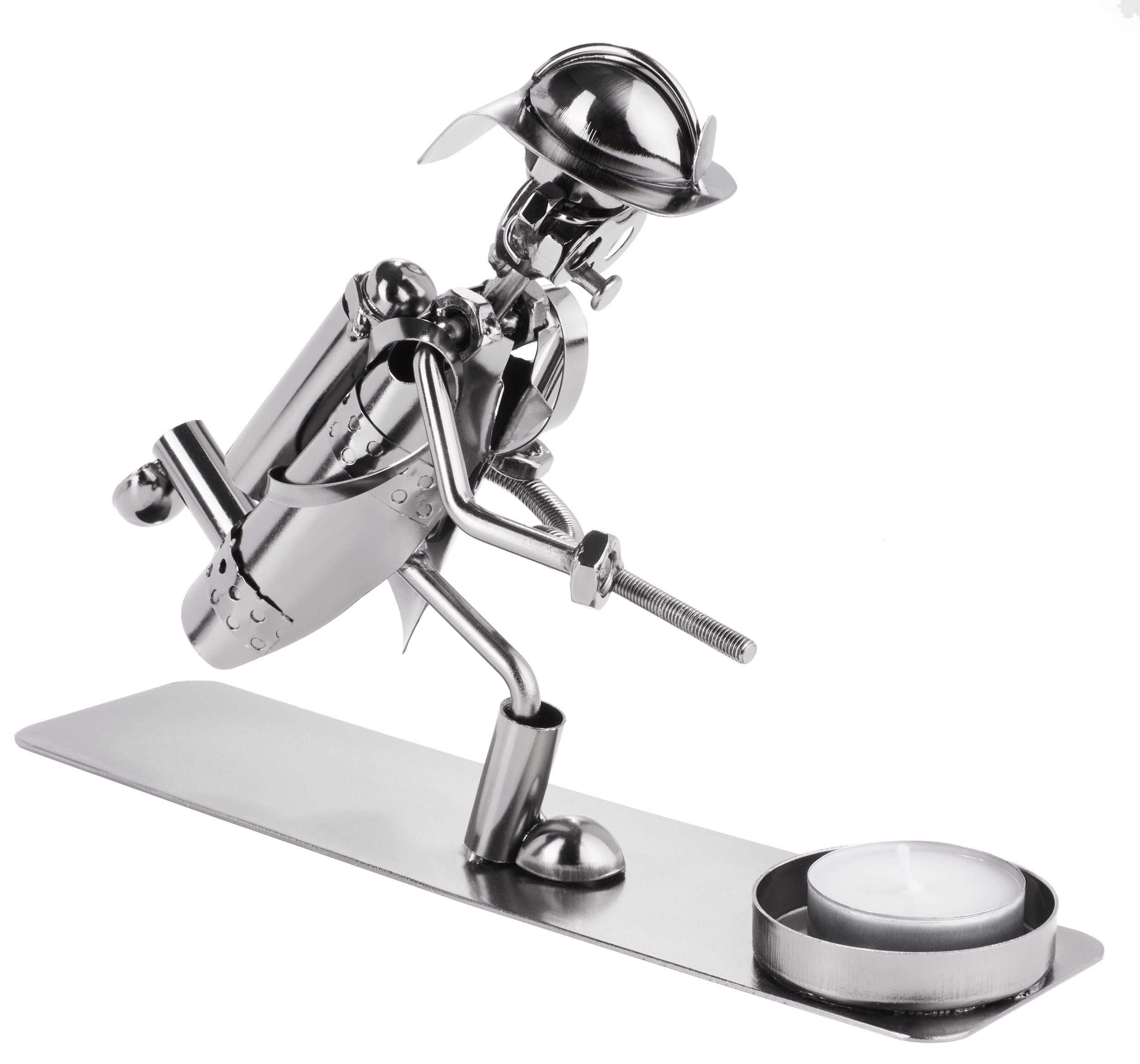 BRUBAKER Dekofigur Schraubenmännchen Feuerwehrmann mit Teelichthalter (1 St günstig online kaufen