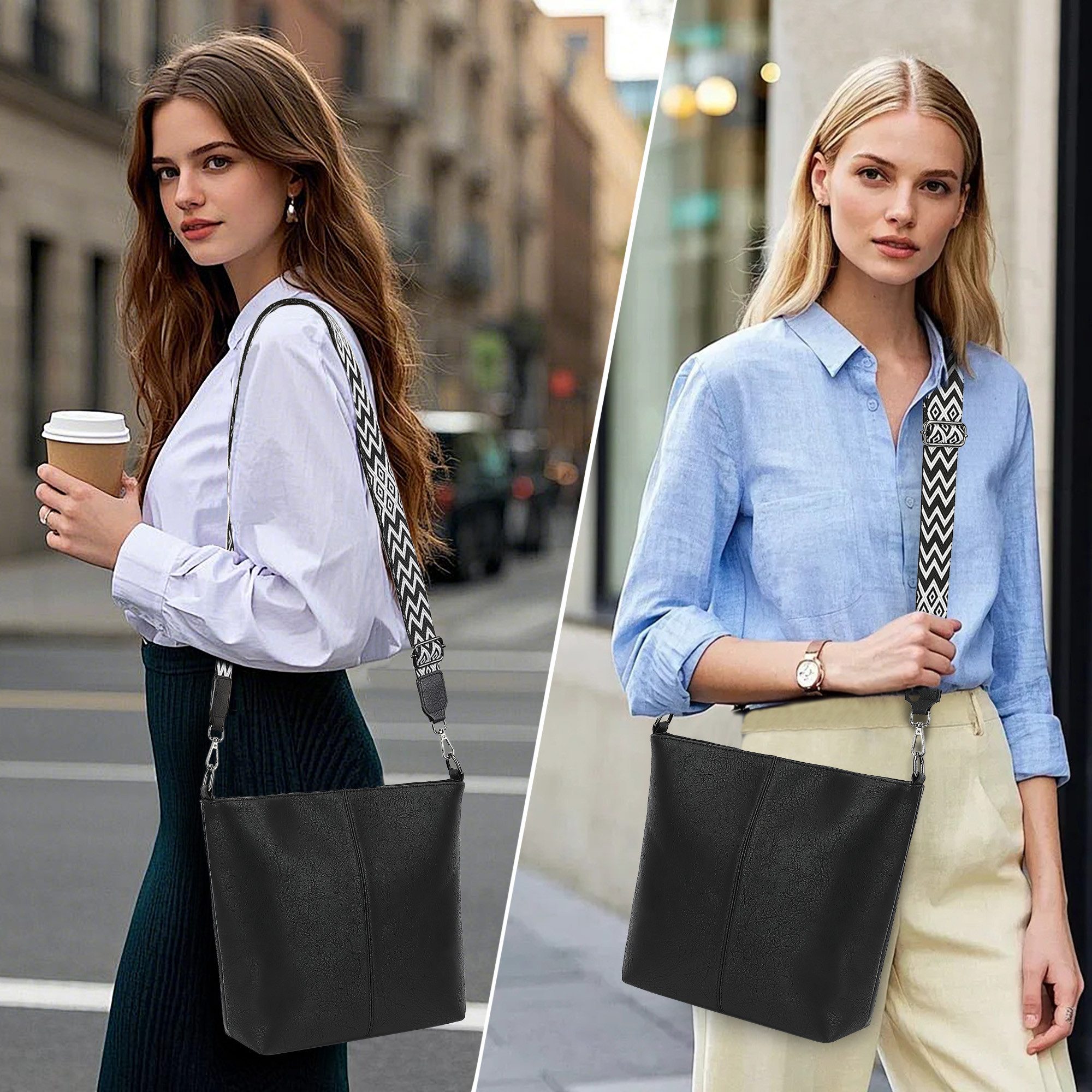 TAN.TOMI Schultertasche Damen Crossbody Bag Henkeltasche Mittel Umhängetasche, Mit Verstellbar Abnehmbar Für Pendeln Reise Campus Sport