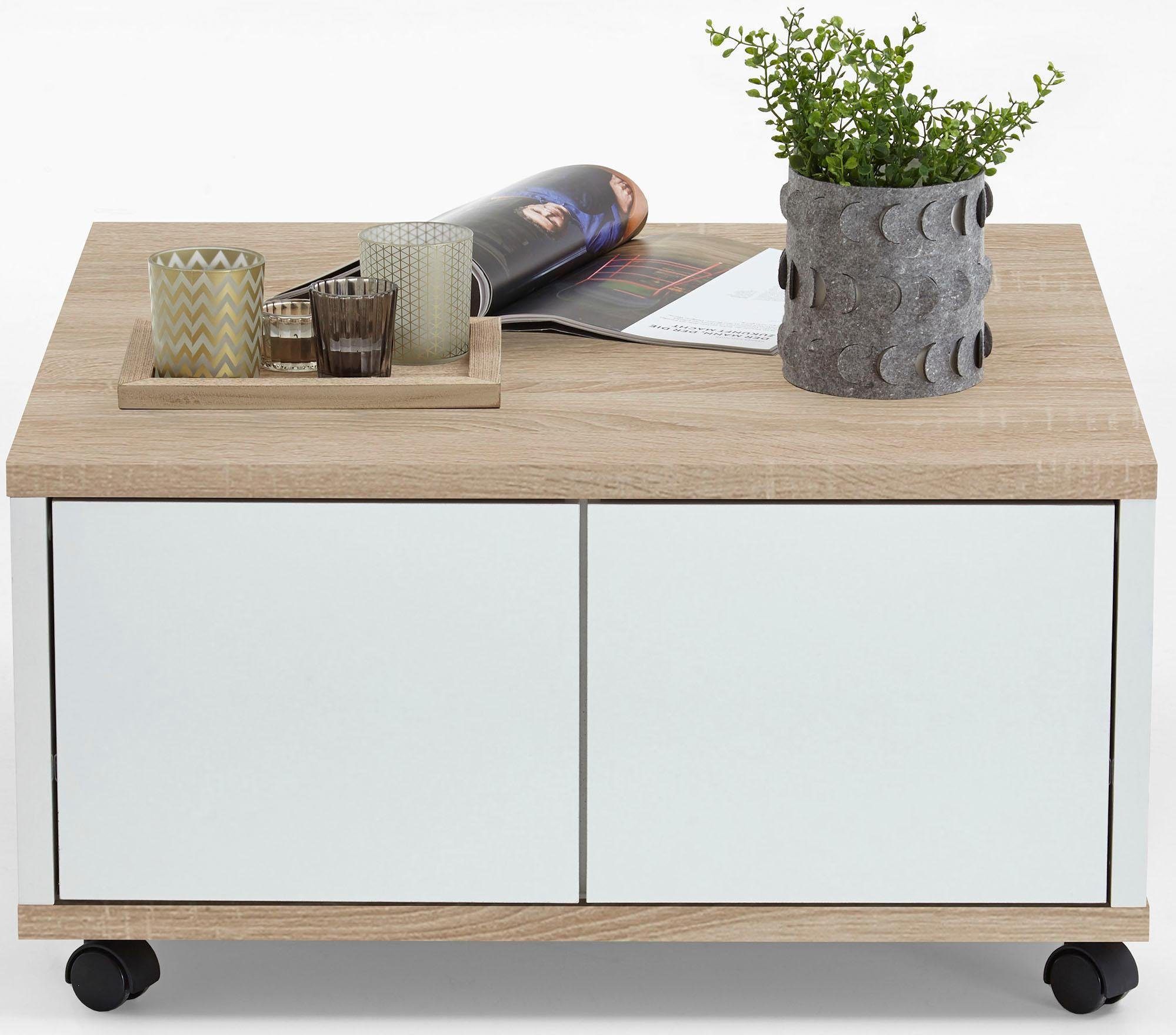 FMD Couchtisch Twin, Schubladen als Push-to-open, viel Staur., mit Rollen, günstig online kaufen