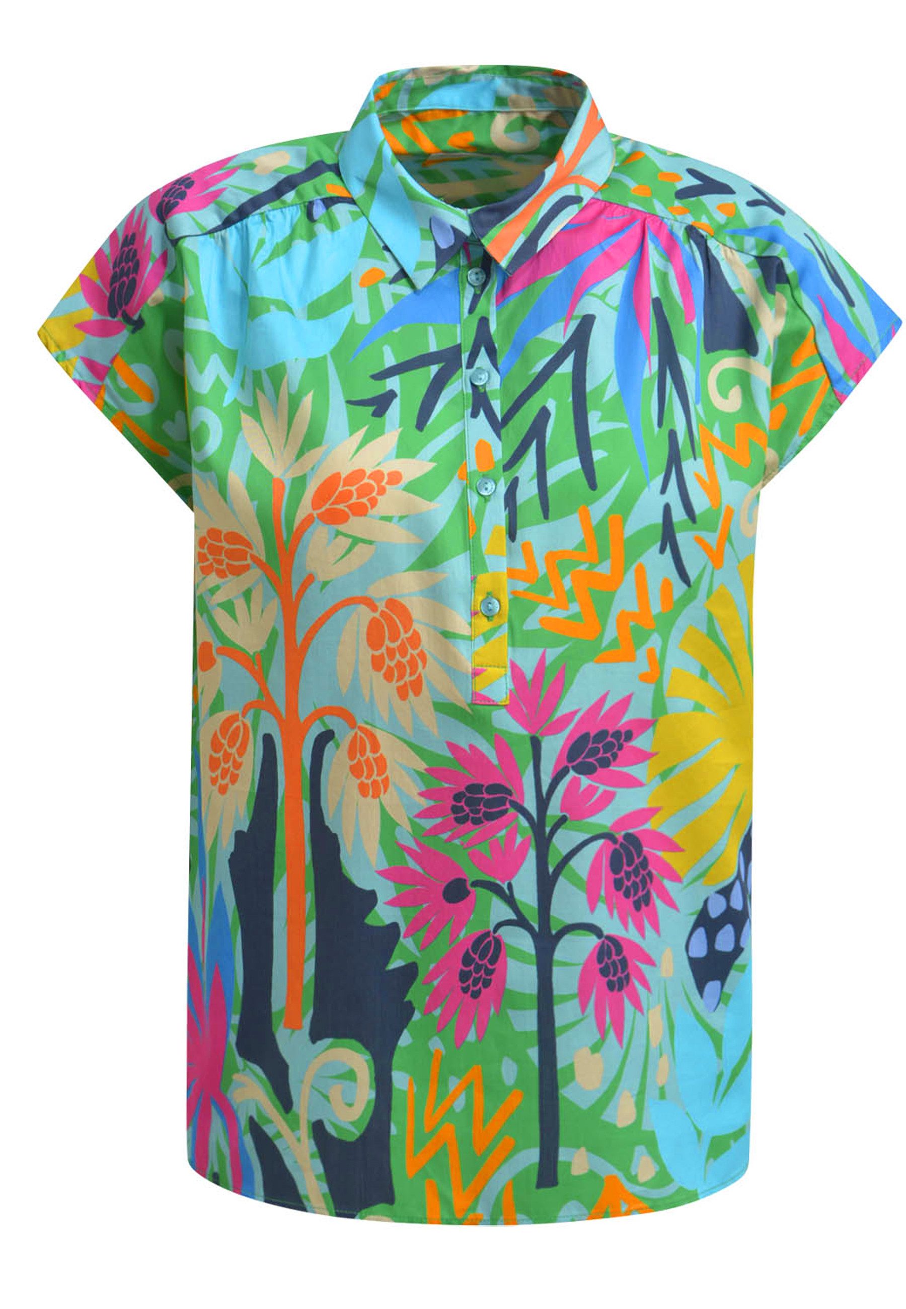 Kurzarmbluse Milano Italy Bluse oversized colorful Print