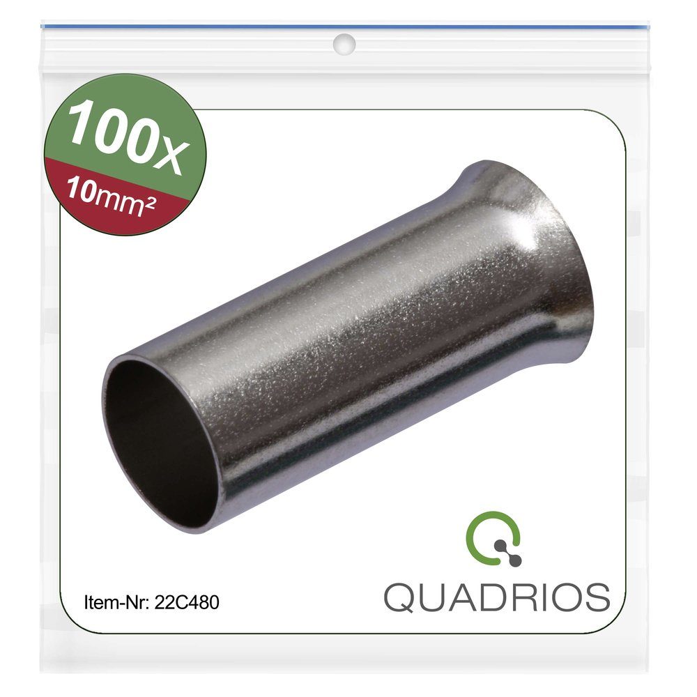Quadrios Aderendhülsen Quadrios 22C480 Aderendhülse 10 mm² Unisoliert 100 St., 22C480