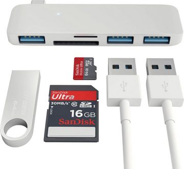 Satechi Type-C USB 3.0 3-in-1 Combo HUB USB-Adapter zu MicroSD-Card, SD-Card, USB Typ C