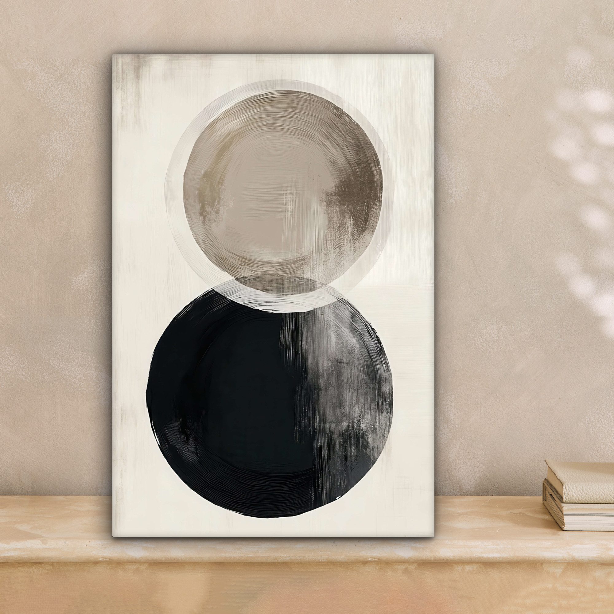 OneMillionCanvasses® Leinwandbild Kreise - Form - Beige - Abstrakt, Fotodru günstig online kaufen