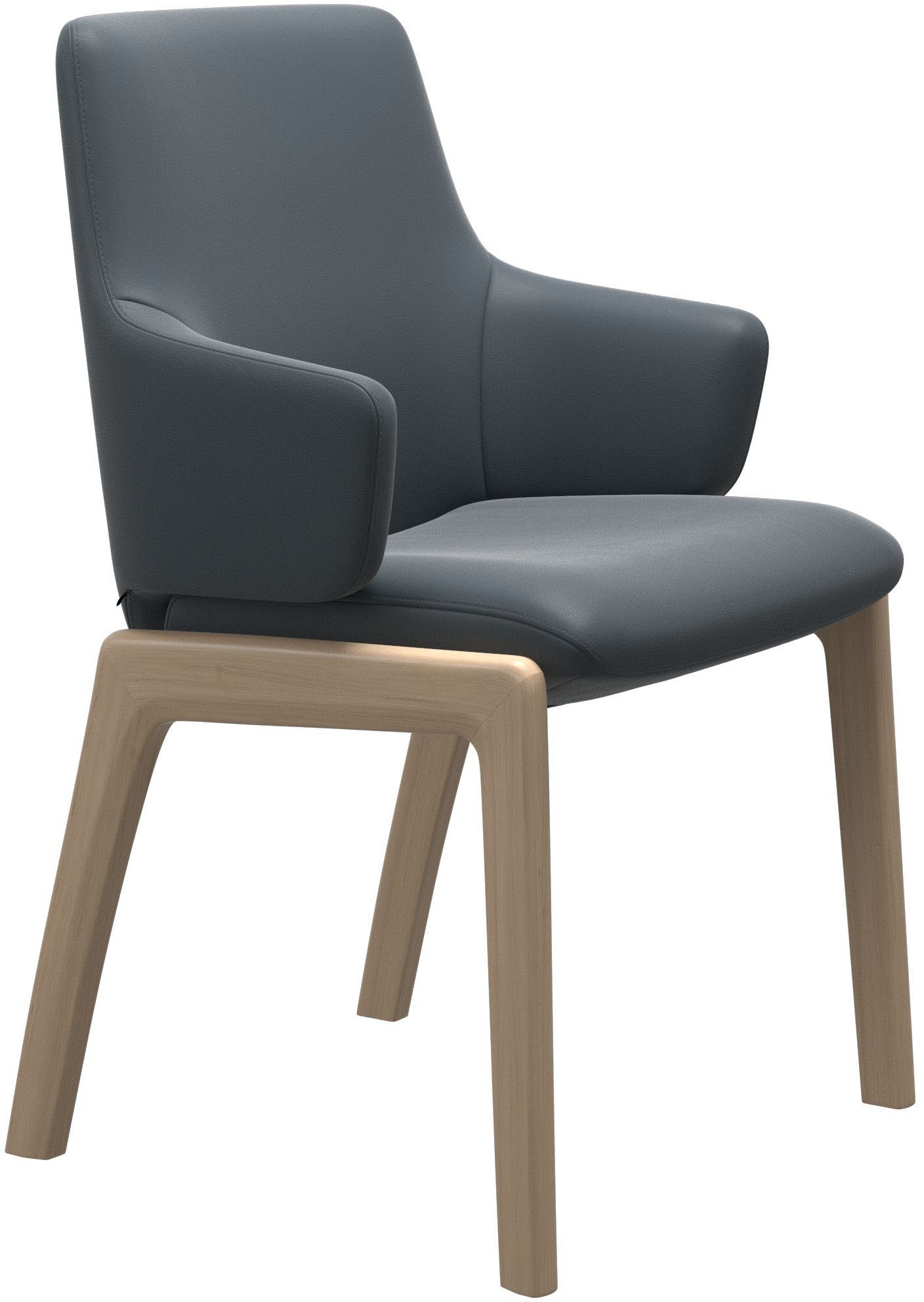 Stressless® Polsterstuhl Laurel, Low Back mit Armlehne, Größe L, mit abgerundeten Beinen in Schwarz