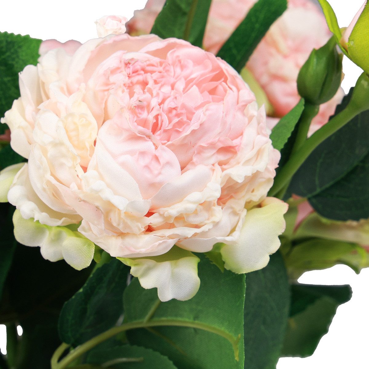Kunstblume Kunstrosen Rosa Creme Vintage Dry-Look Real-Touch Deko 53cm, 3 Stück, Florists Products, Höhe 53 cm