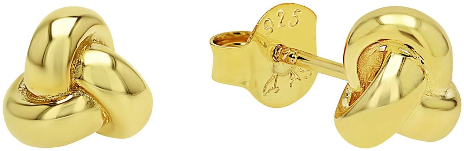 Valentinstagsgeschenk Amor Paar Ohrstecker Knoten-Optik, gelb|goldfarben