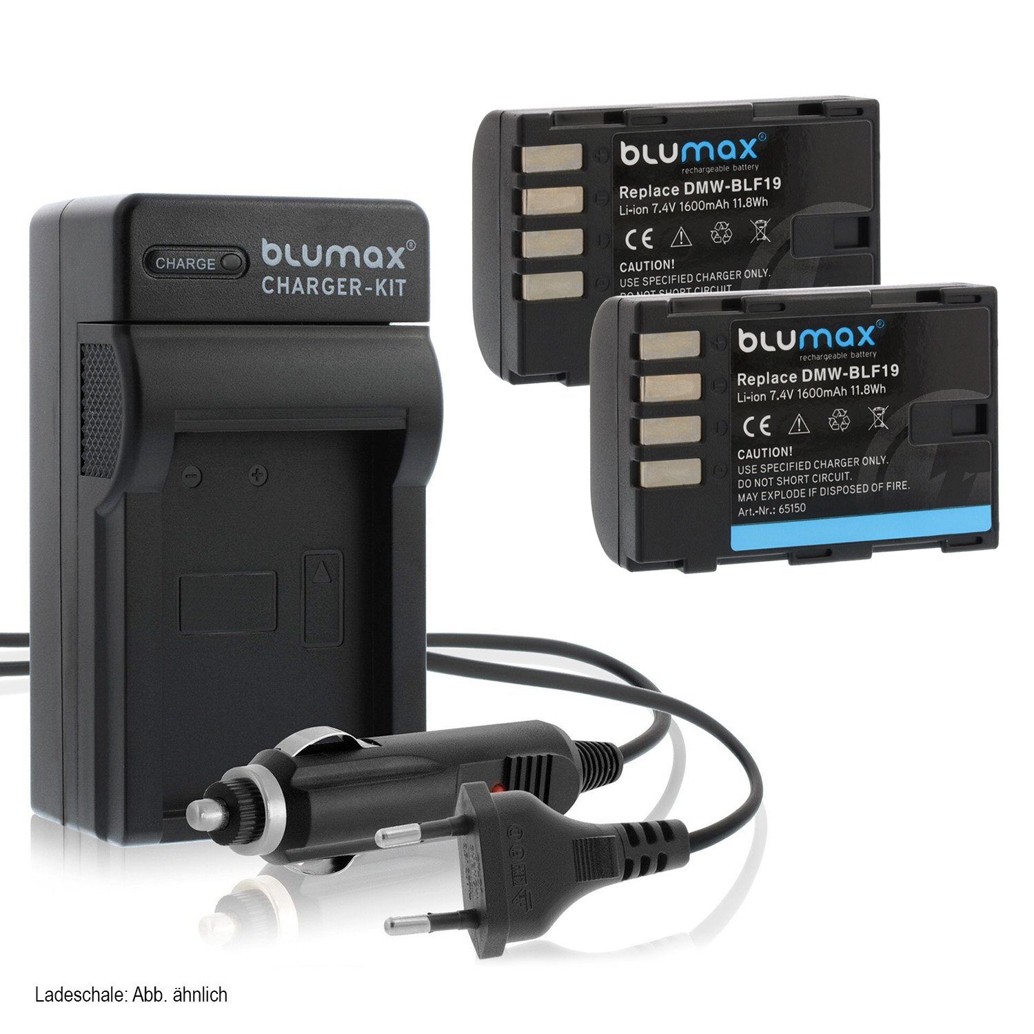 Blumax Set mit Lader für Panasonic DMW-BLF19 1600 mAh Kamera-Akku