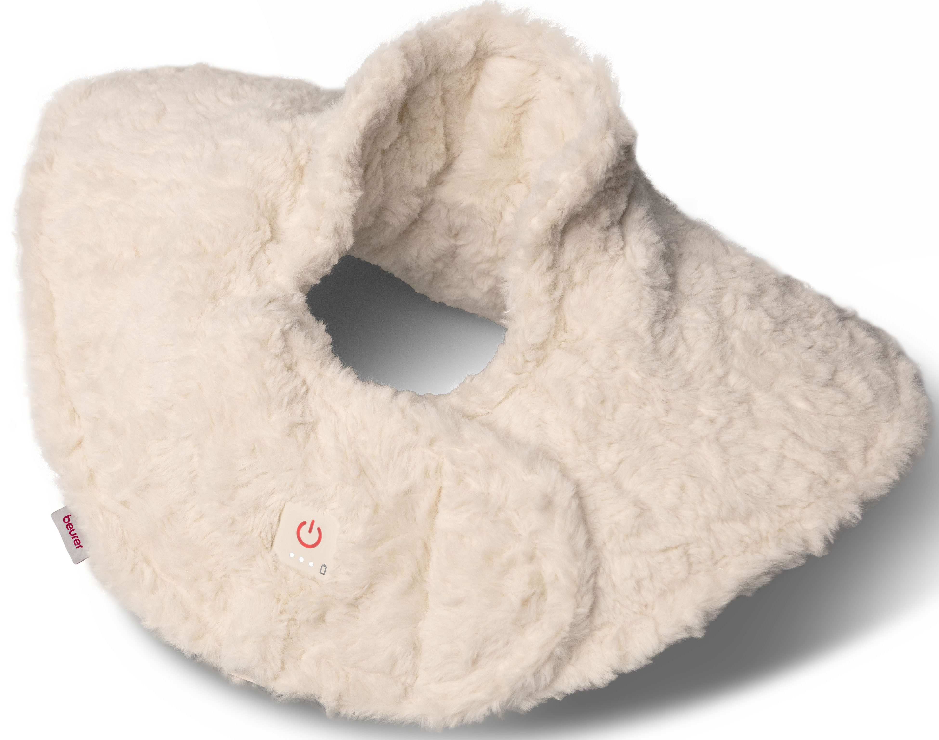 BEURER Schulter-/Nacken-Heizkissen HK 165 Huggy Creme aus flauschigem Material, Ergonomisches, kabelloses Schulterheizkissen mit Gewicht