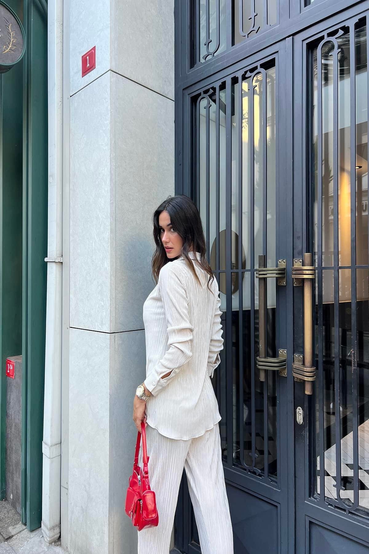 For You Moda trouser suit 2-piece set with stone decoration