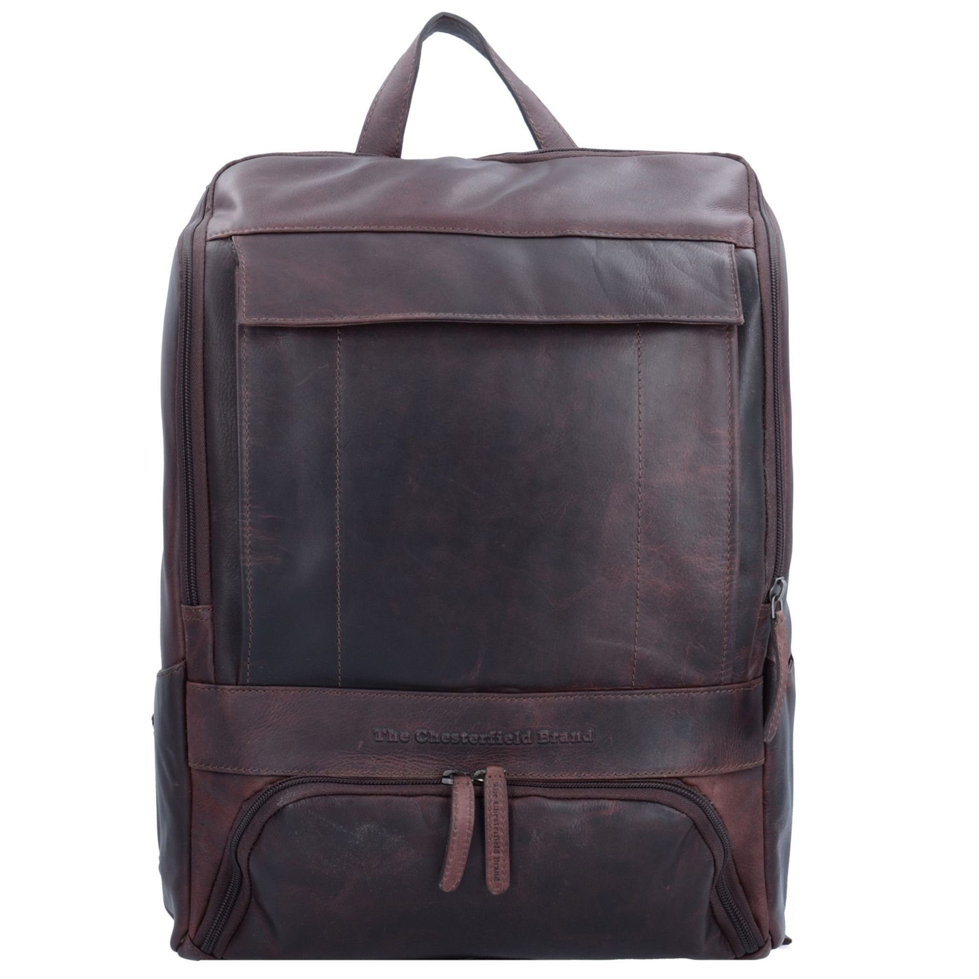 Pull The brown Wax Brand Laptoprucksack Chesterfield Up, Leder