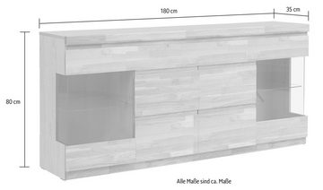 Home affaire Sideboard OSLO, Breite ca. 180 cm, Teilmassiv