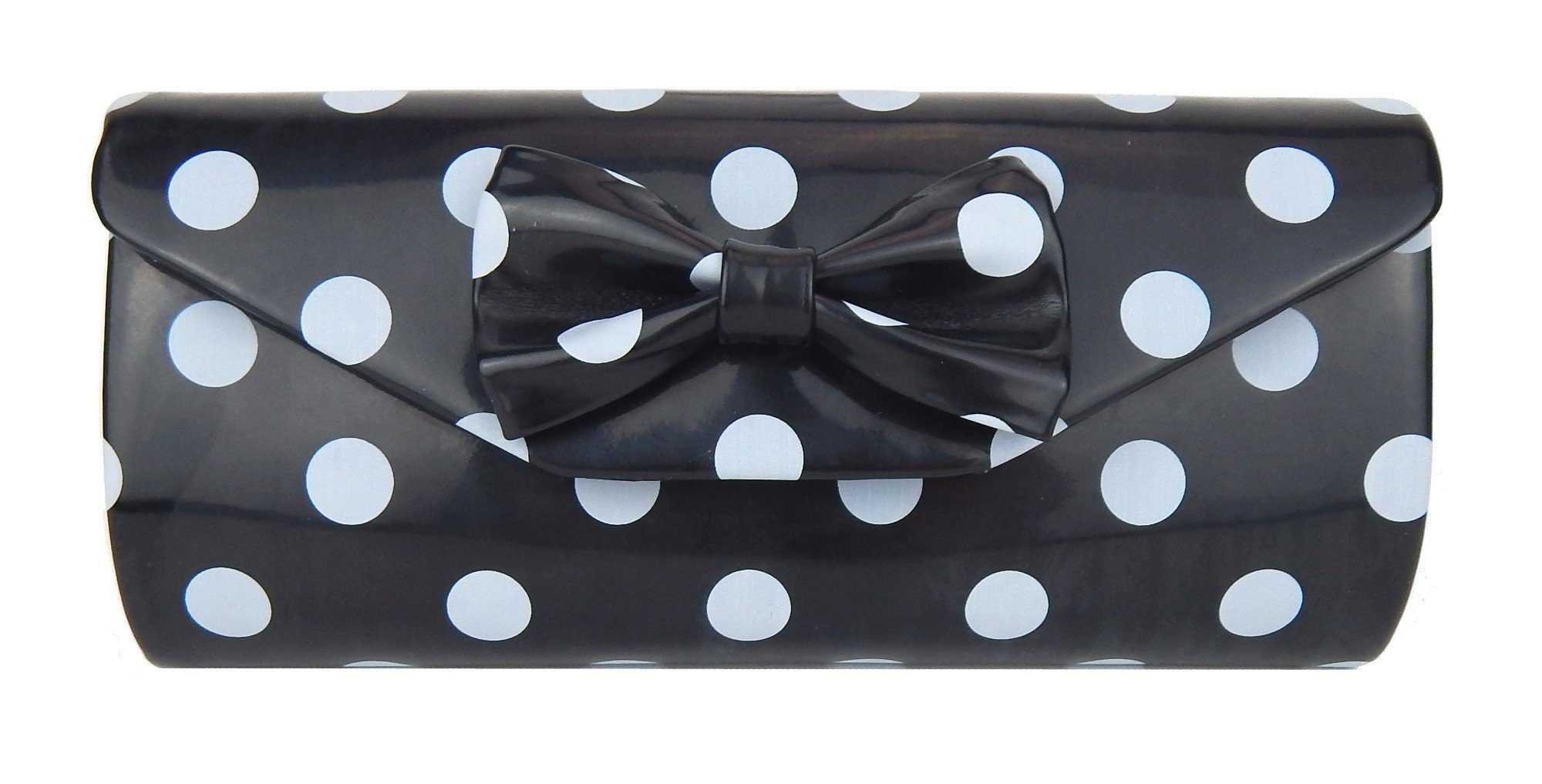 Ella Jonte Clutch, schwarz weiß mit Punkte Rockabilly Retro Tasche