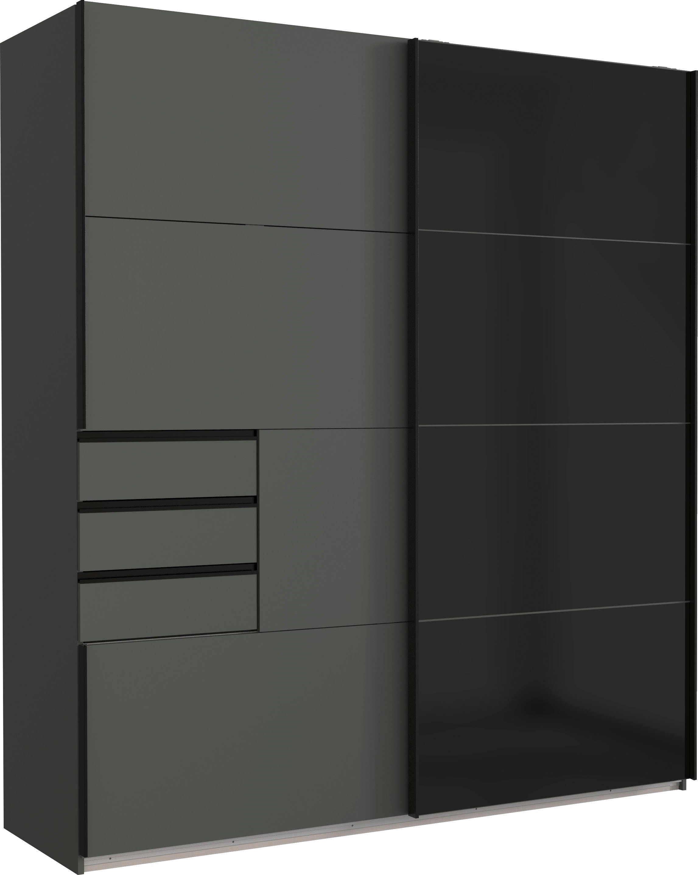 Wimex Schwebetürenschrank Barcelona mit Glaselementen und Schubladen