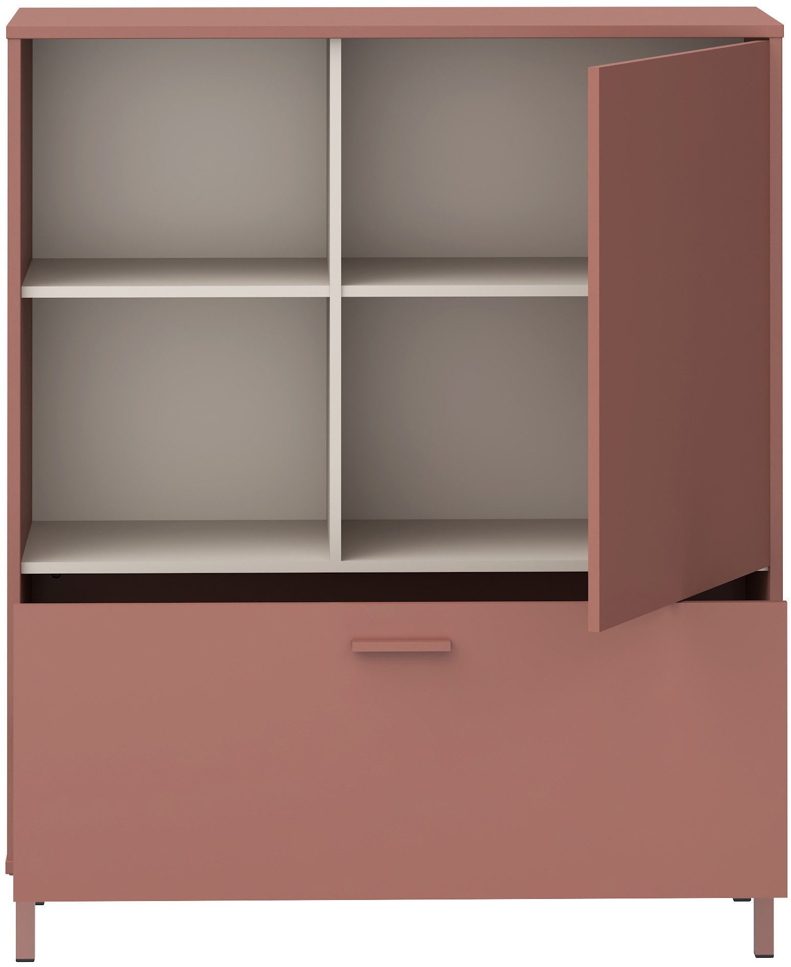 FORTE Hochkommode Milles Jugendzimmer, Trendiges Dekor, Vollauszug, B/H/T 105,9/124,8/41,5