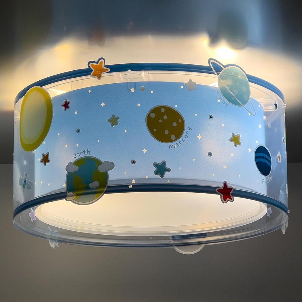 click-licht Deckenleuchte Kinderzimmer Deckenleuchte Planets in Blau E27 2-flammig, keine Angabe, Leuchtmittel enthalten: Nein, warmweiss, Deckenlampe, Deckenbeleuchtung, Deckenlicht | Deckenlampen