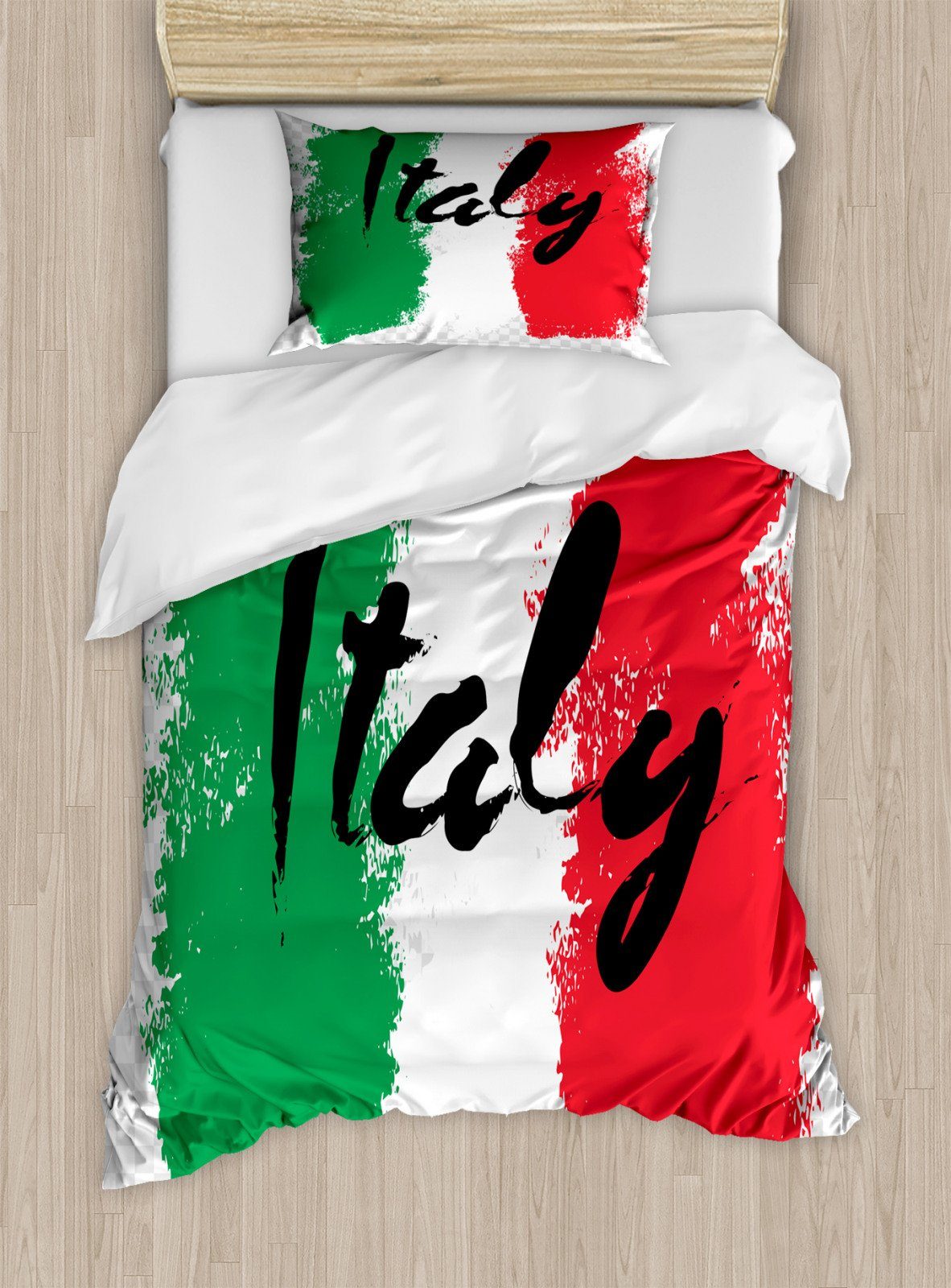 Bettwäsche »Top Qualität Weich und Warm 3 Teiligen Bettbezug mit 1  Kissenbezüge«, Abakuhaus, Italien Italienische Flagge Bunte Grunge online  kaufen | OTTO