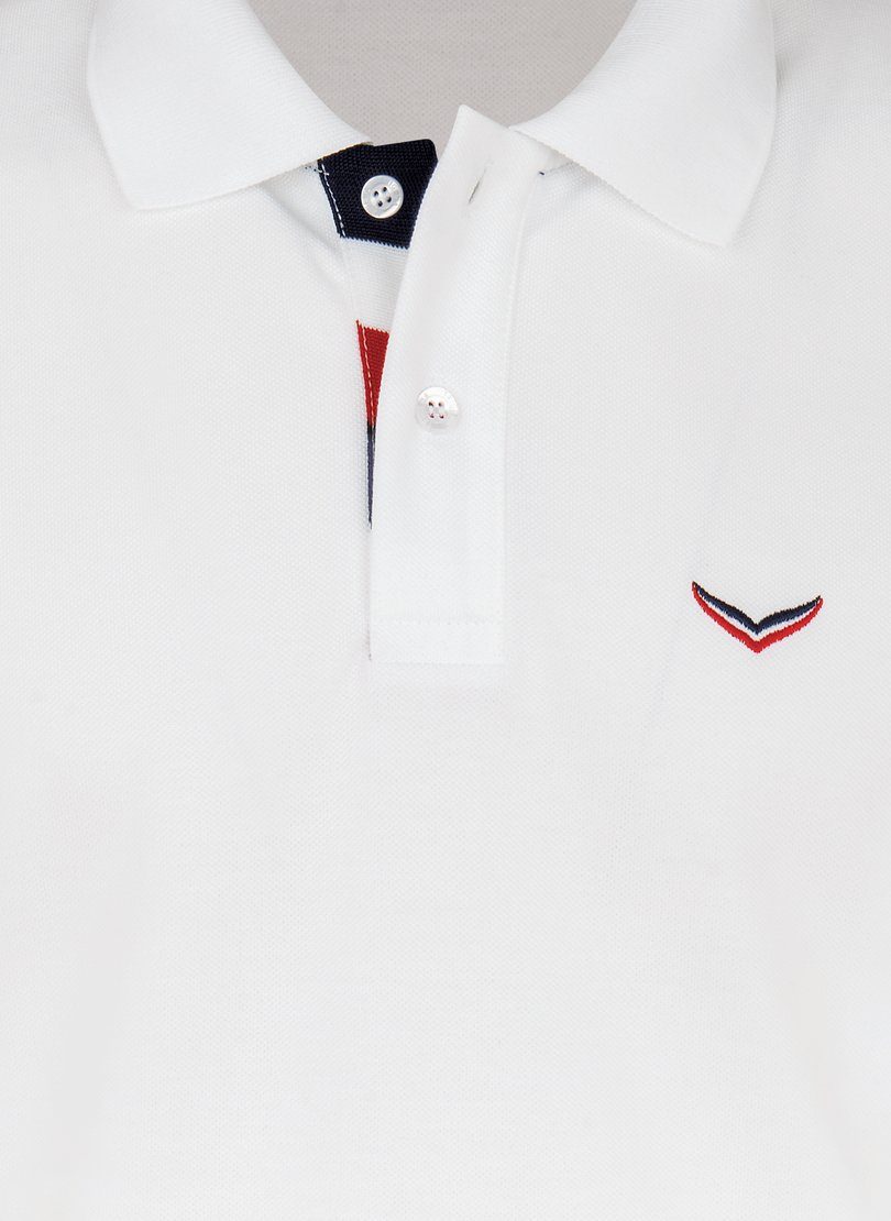 TRIGEMA Poloshirt Trigema Details weiss maritimen mit Poloshirt