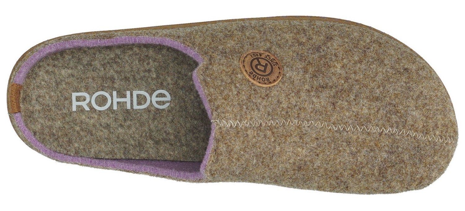 Rohde FOGGIA Pantoffel Hausschuh, Schlappen, Clog, Homeslipper mit Profilsohle