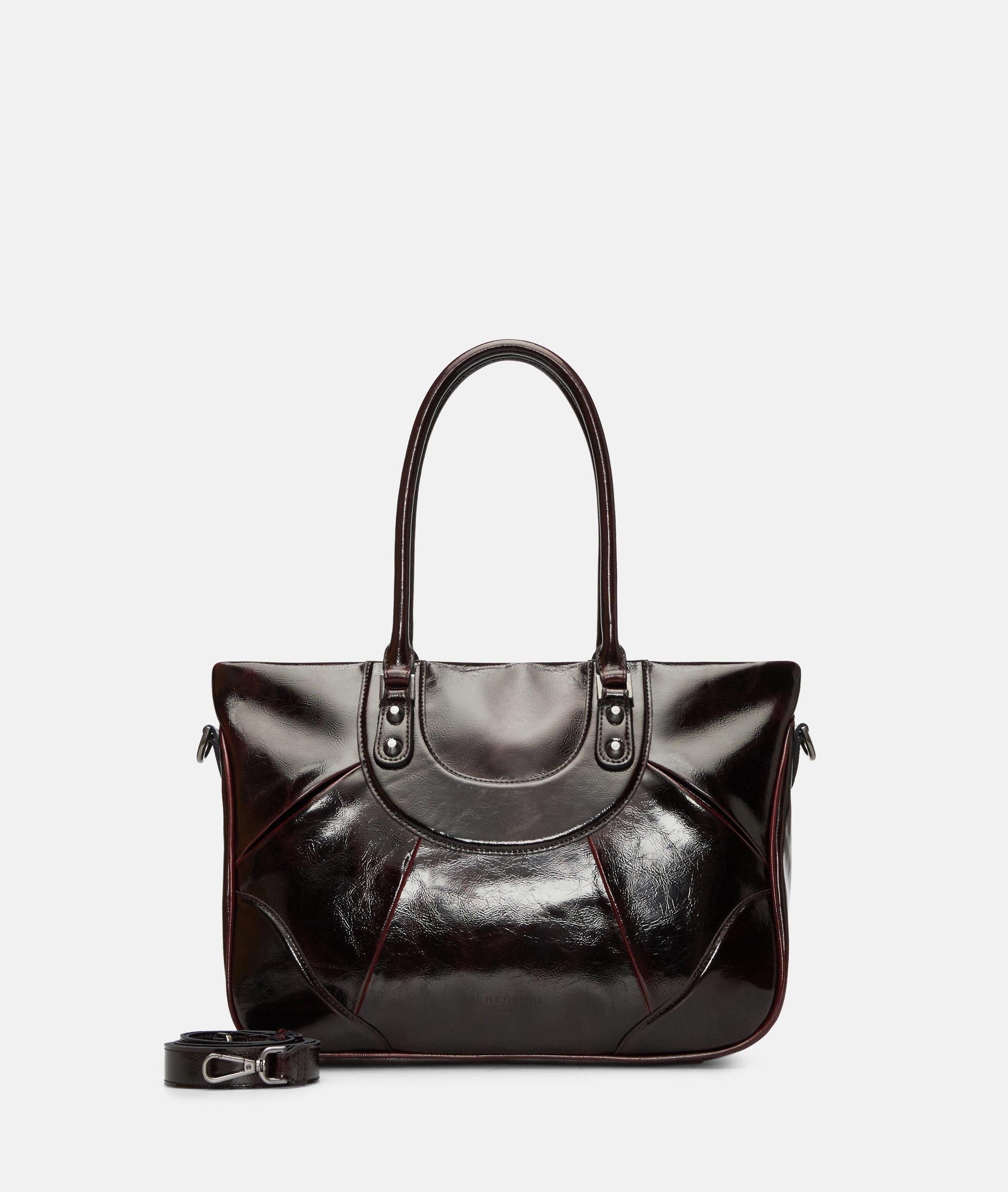 Liebeskind Berlin Schultertasche Archive Esther Satchel M, Geräumige Schultertasche in Lacklederoptik