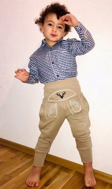 Trachterbahn Jogginghose Baby Jogginghose Babyhose in Lederhosen Stil Tracht, inkl Auto Sticker