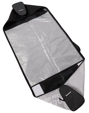 BRUBAKER Skitasche Carver Pro XP Ski Tasche - Schwarz Silber (Skibag für Skier und Skistöcke, 1-tlg., reißfest und schnittfest), gepolsterter Skisack mit Zipperverschluss und Rucksacksystem