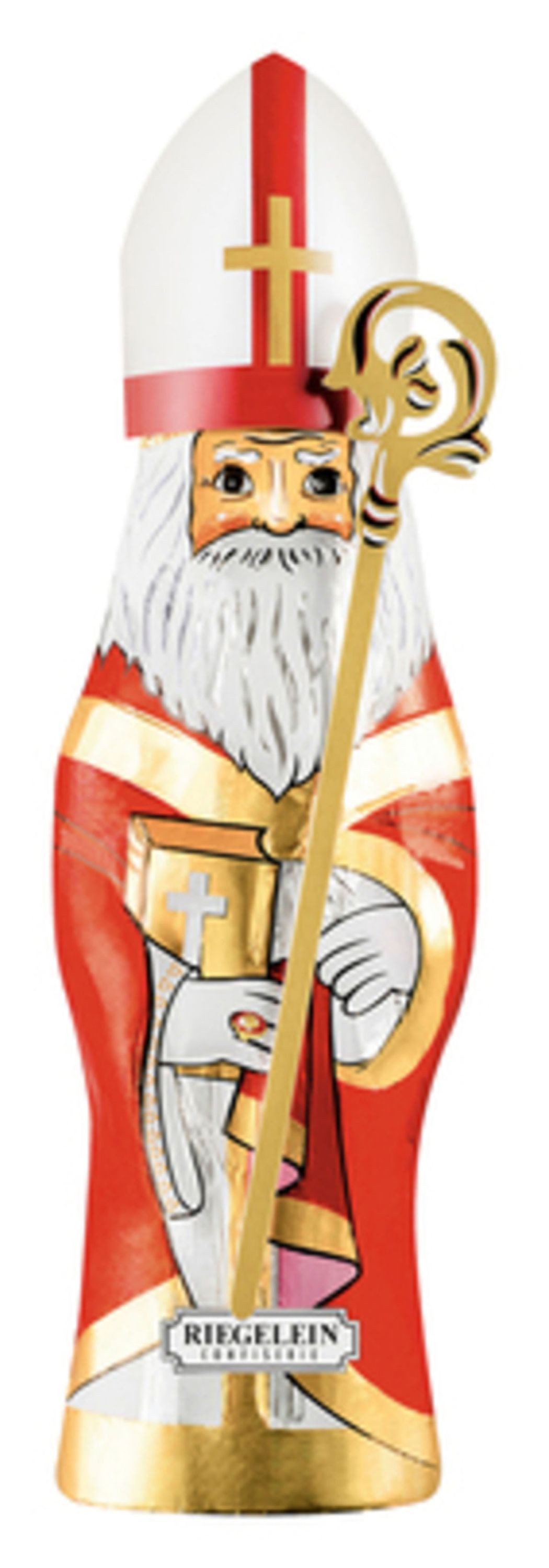 Riegelein Confiserie Schokolade, Riegelein St Nikolaus mit Mitra und Bischofsstab aus Vollmilch 140g