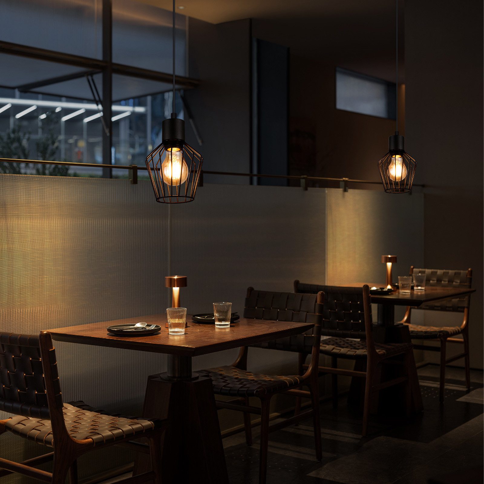 ZMH Pendelleuchte Esszimmer Schwarz 1 Flammig Industrie Esstisch Hängend Lampe für Küche, Robuste Struktur, Einfache Installation, ohne Leuchtmittel, Einstellbare Länge MAX. 40W Schlafzimmer Cafe