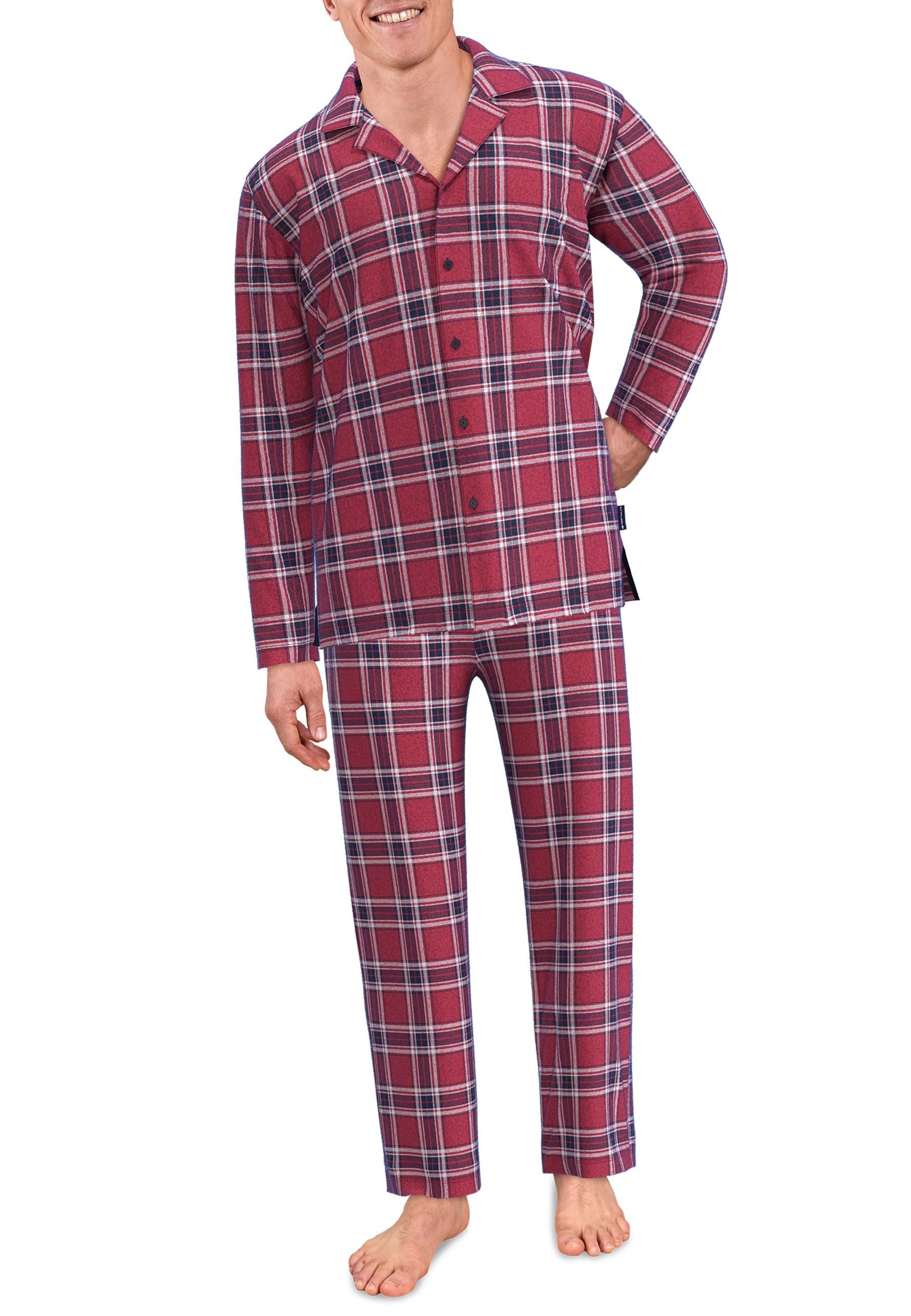 TOM TAILOR Pyjama TOM TAILOR Herren Pyjama rot kariert (1 tlg)