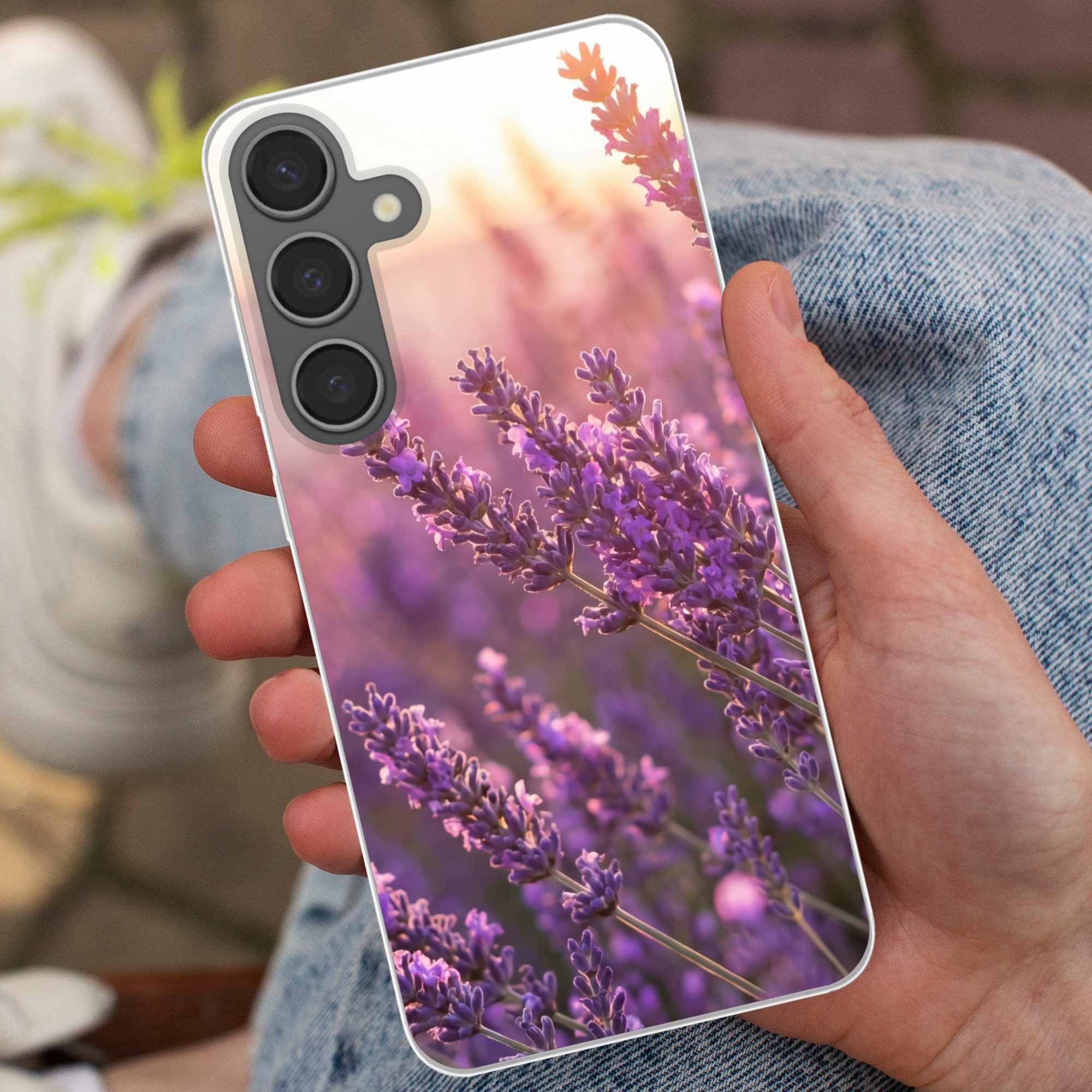 MuchoWow Handyhülle für Samsung Galaxy S24 Plus Lavendel - Lila - Sonnenlicht, Phone Case, Silikon, Schutzhülle Dünn